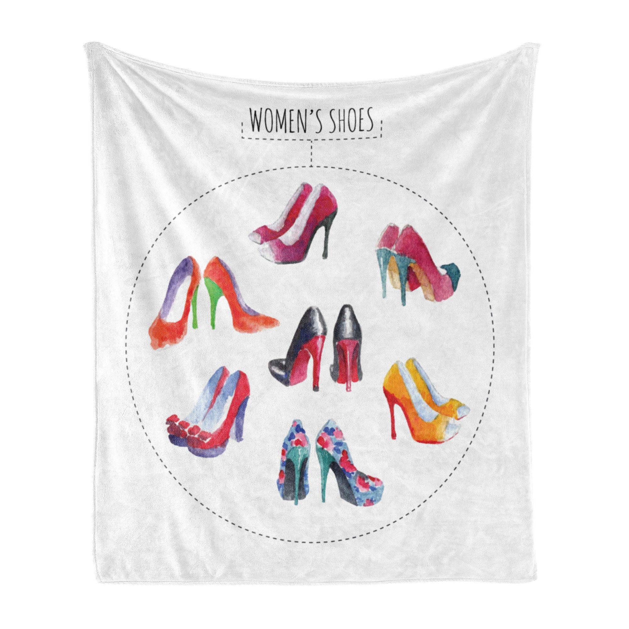 Wohndecke Gemütlicher Plüsch für den Innen- und Außenbereich, Abakuhaus, High Heels Paare Aquarell Schuh