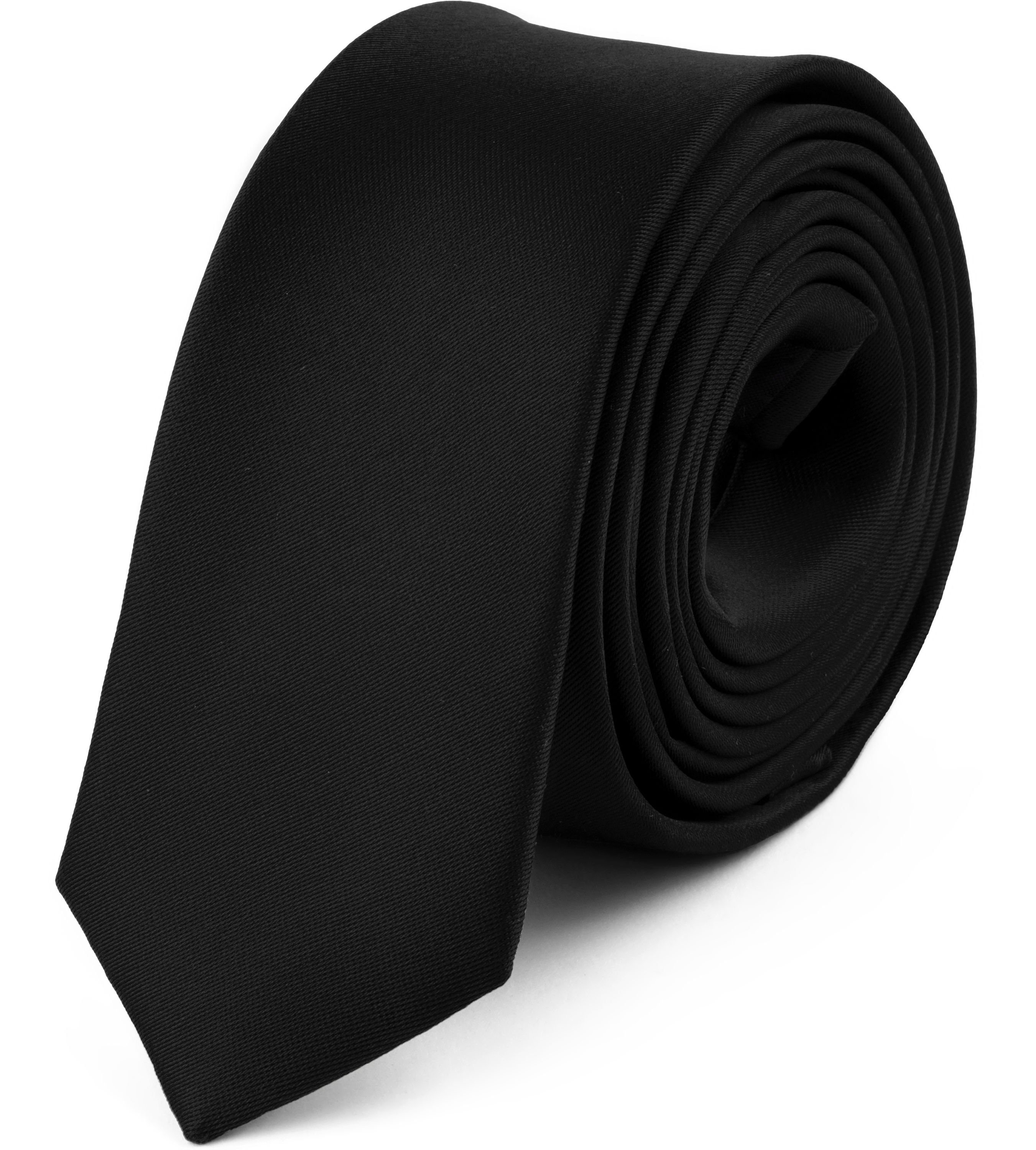 5cm) Schwarz 1-St) (150cm SP-5 Ladeheid (Set, Herren Schmale Krawatte x Krawatte