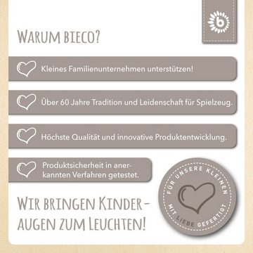 BIECO Lauflernhilfe Bieco Rutschauto Holz weiß Modernes Holz Rutschfahrzeug ab 1 Jahr Holz Rutscher mit Gummibereifung Vierrad Babyrutscher Holz in klassischem Design Rutschfahrzeug Holz belastbar bis 15 kg