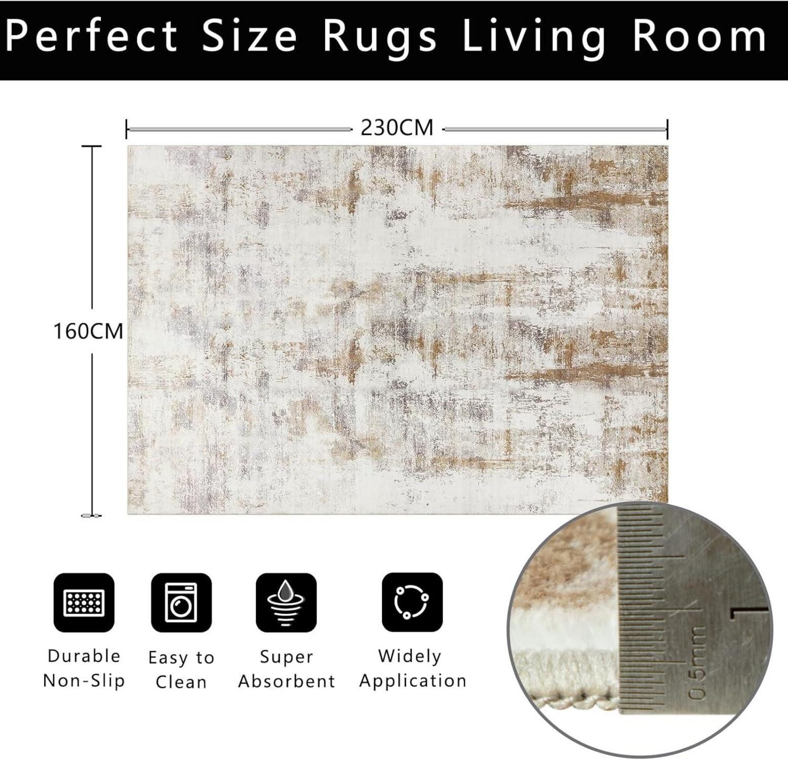 Famibay Veloursteppich Teppich 160x230cm Kurzflor Schlafzimmer günstig online kaufen