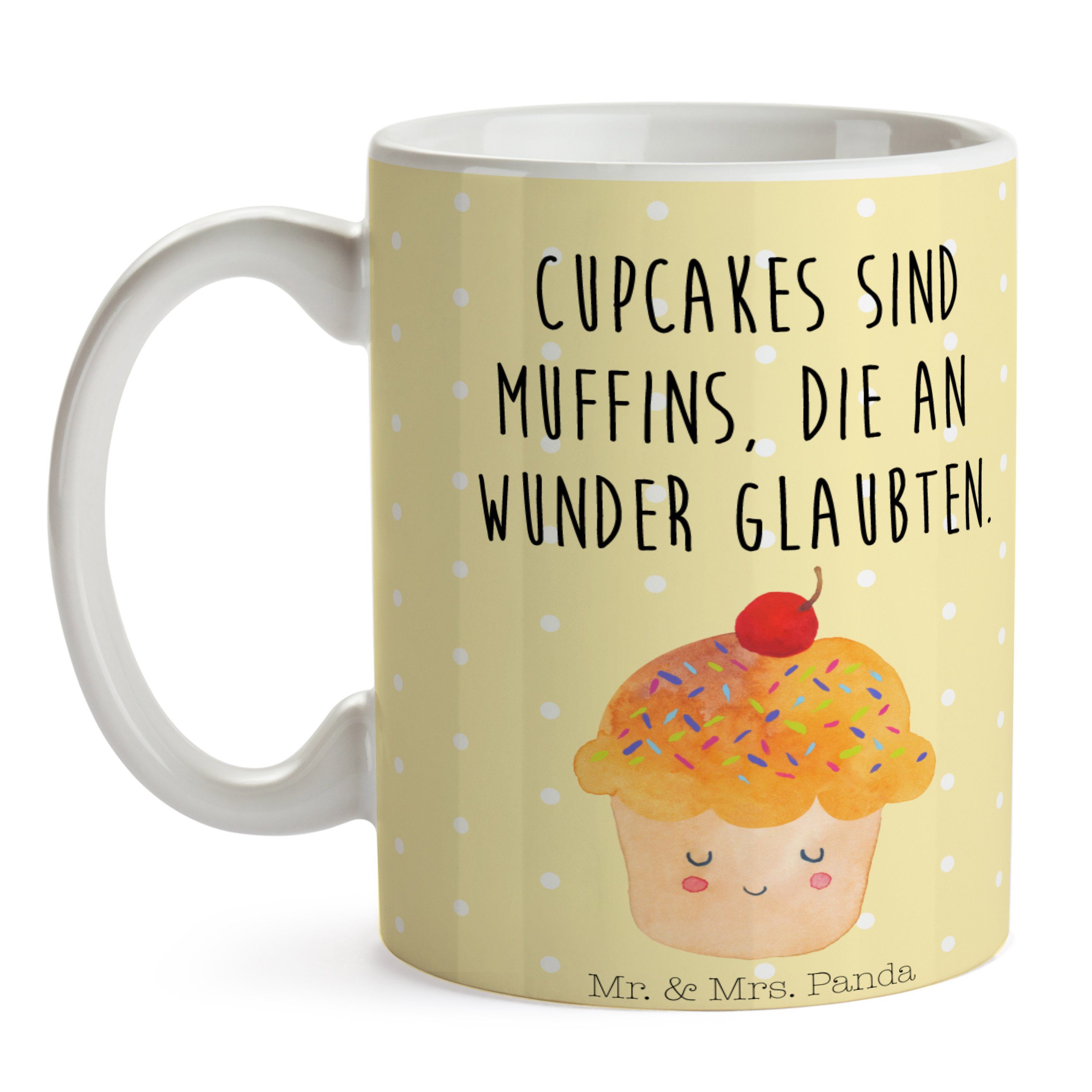 Geschenk, Küche Teetasse, Cupcake - Keramik & Panda Tasse Wunder, Gelb Ke, Pastell Mrs. Spruch, Mr. -