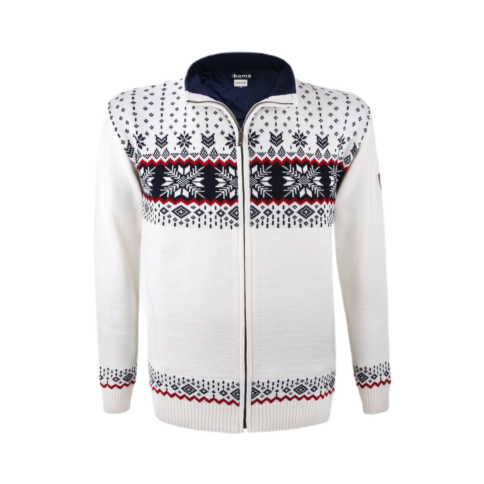 kama Sweater Pullover 3054 Full Zip aus Merinowolle (Strickmaterial, winddicht)