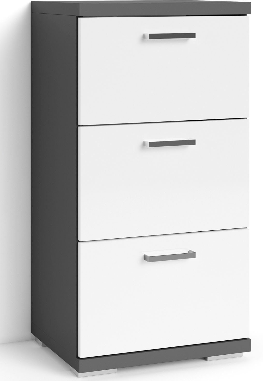 byLIVING Badkommode Nebraska, Breite 35 cm, Badezimmerschrank mit Metallgriffen, 3 Schubladen