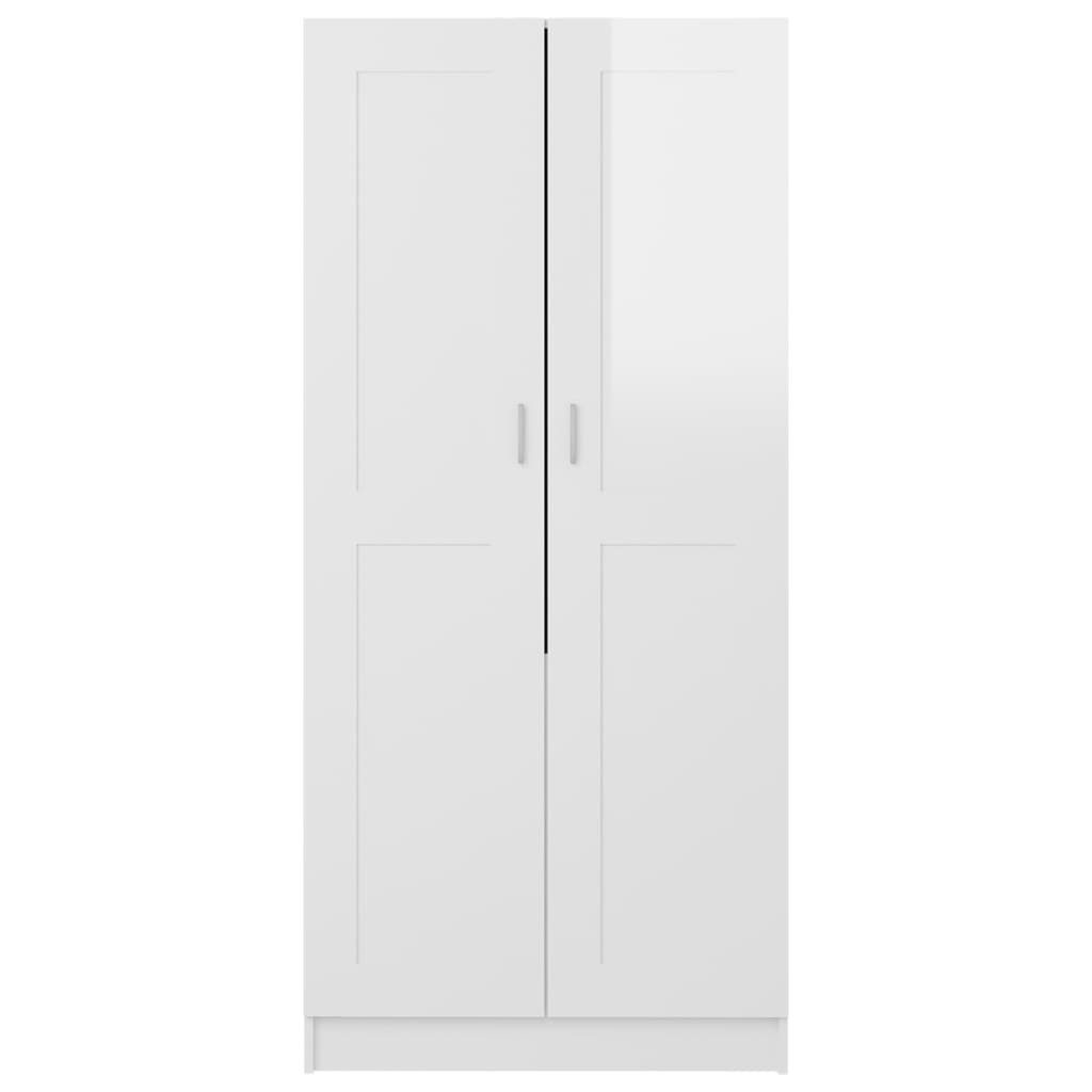 Weiß Holzwerkstoff cm 82,5x51,5x180 vidaXL Kleiderschrank Kleiderschrank Hochglanz-Weiß
