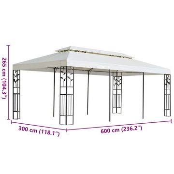 vidaXL Pavillon Pavillon mit Doppeldach Weiß 6x3 m Stahl