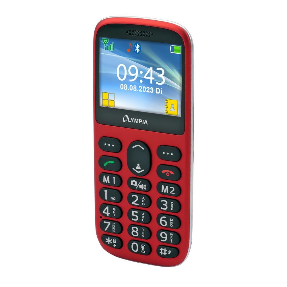 OLYMPIA OFFICE SUN Seniorenhandy (Mobiltelefon, Komfort Seniorenhandy, Großtastentelefon, rot) – Bild 3 von 5