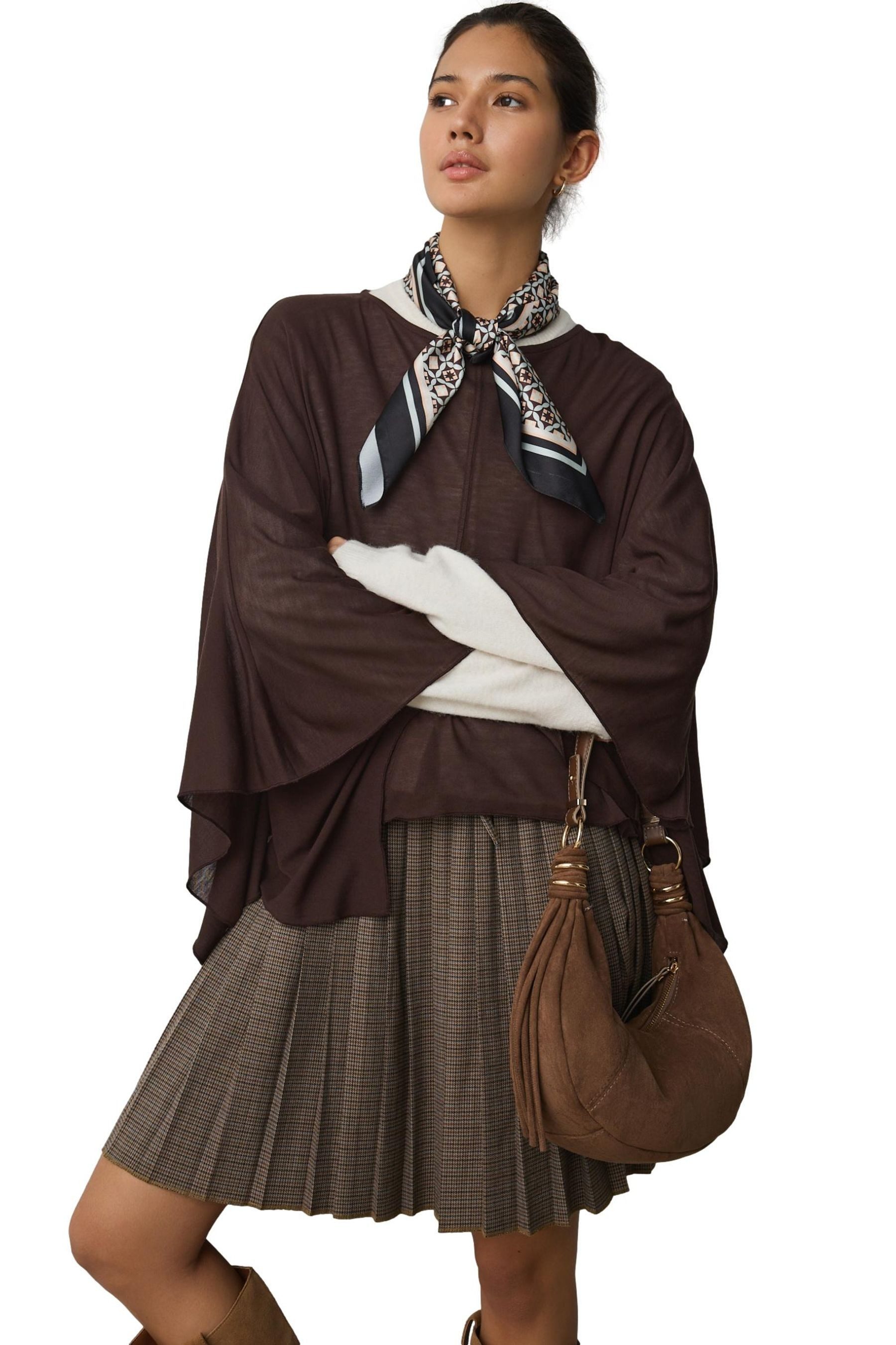 Blusenshirt Langärmeliges Oberteil mit Cape