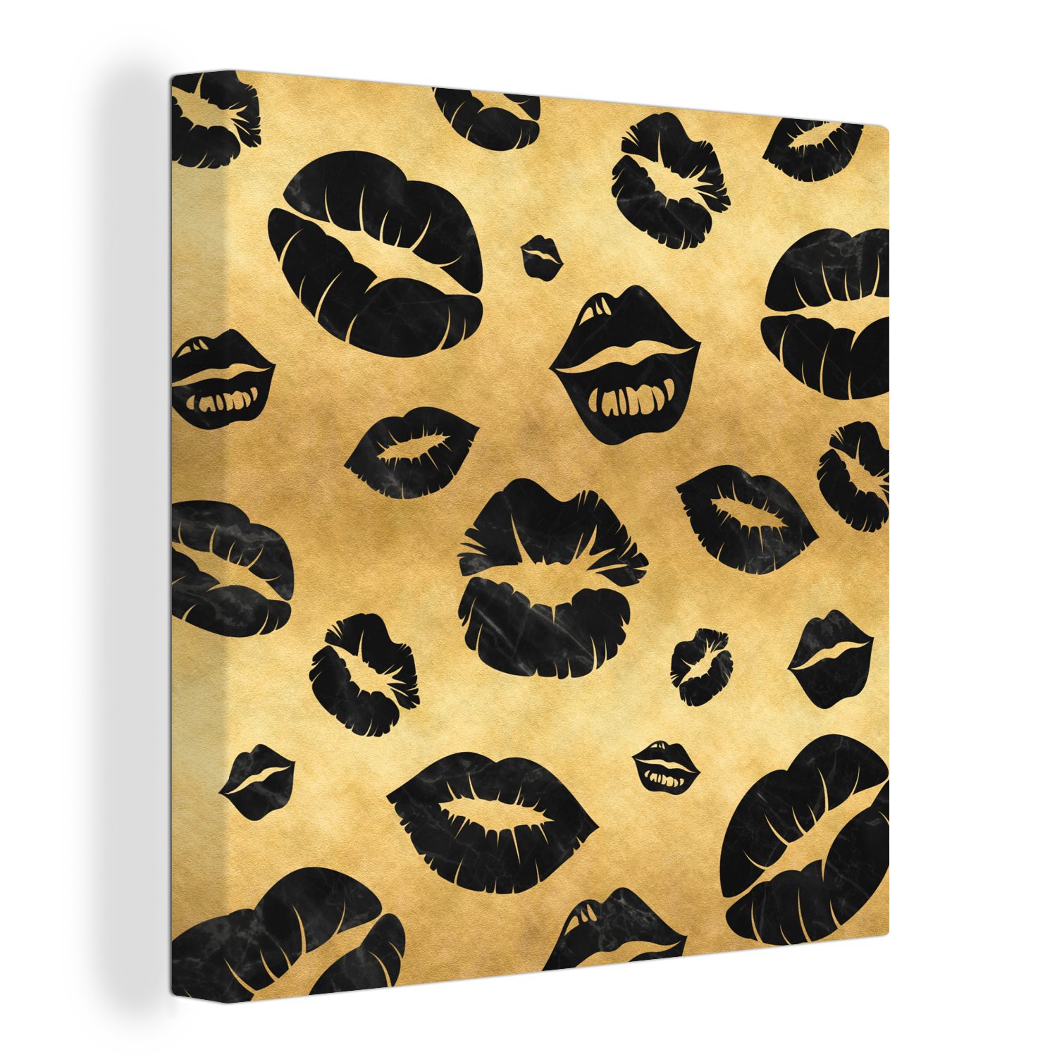 Schwarz, Kuss St), - - Muster Bilder Leinwand Gold Schlafzimmer (1 - für OneMillionCanvasses® Leinwandbild Wohnzimmer