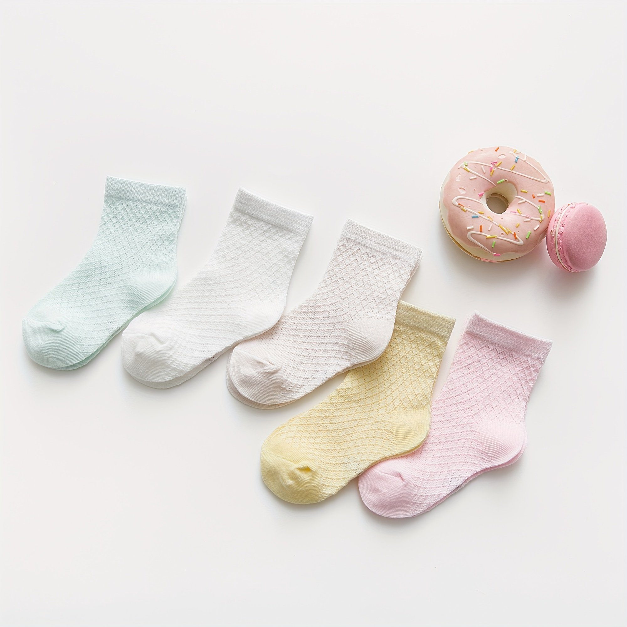 DEBAIJIA Freizeitsocken 5 Paar Baby Kinder Atmungsaktive Mesh Socken Fit für 0-5 Jahre