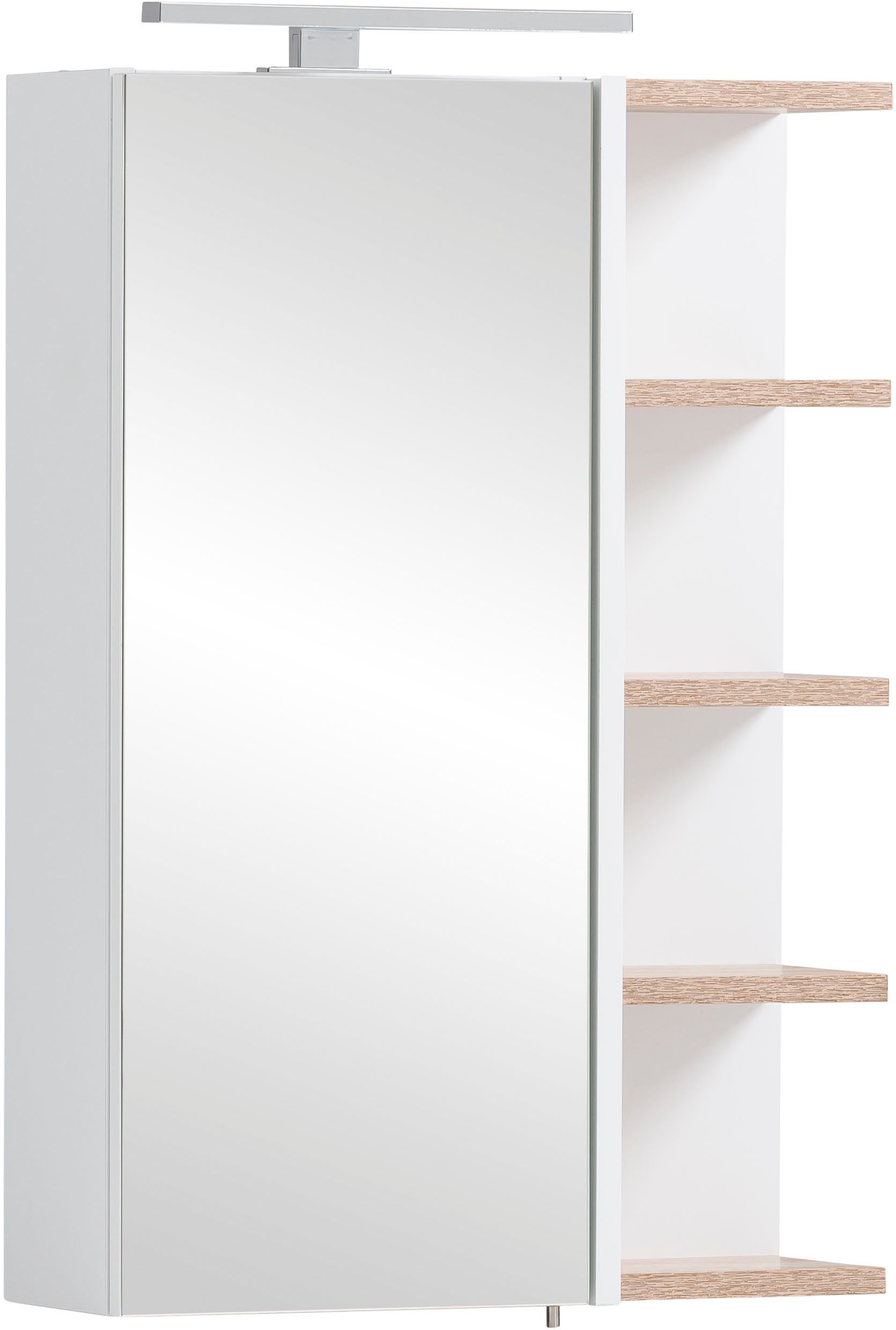 welltime Spiegelschrank Balto, Breite 49 cm Mit LED-Beleuchtung, Regal beidseitig montierbar