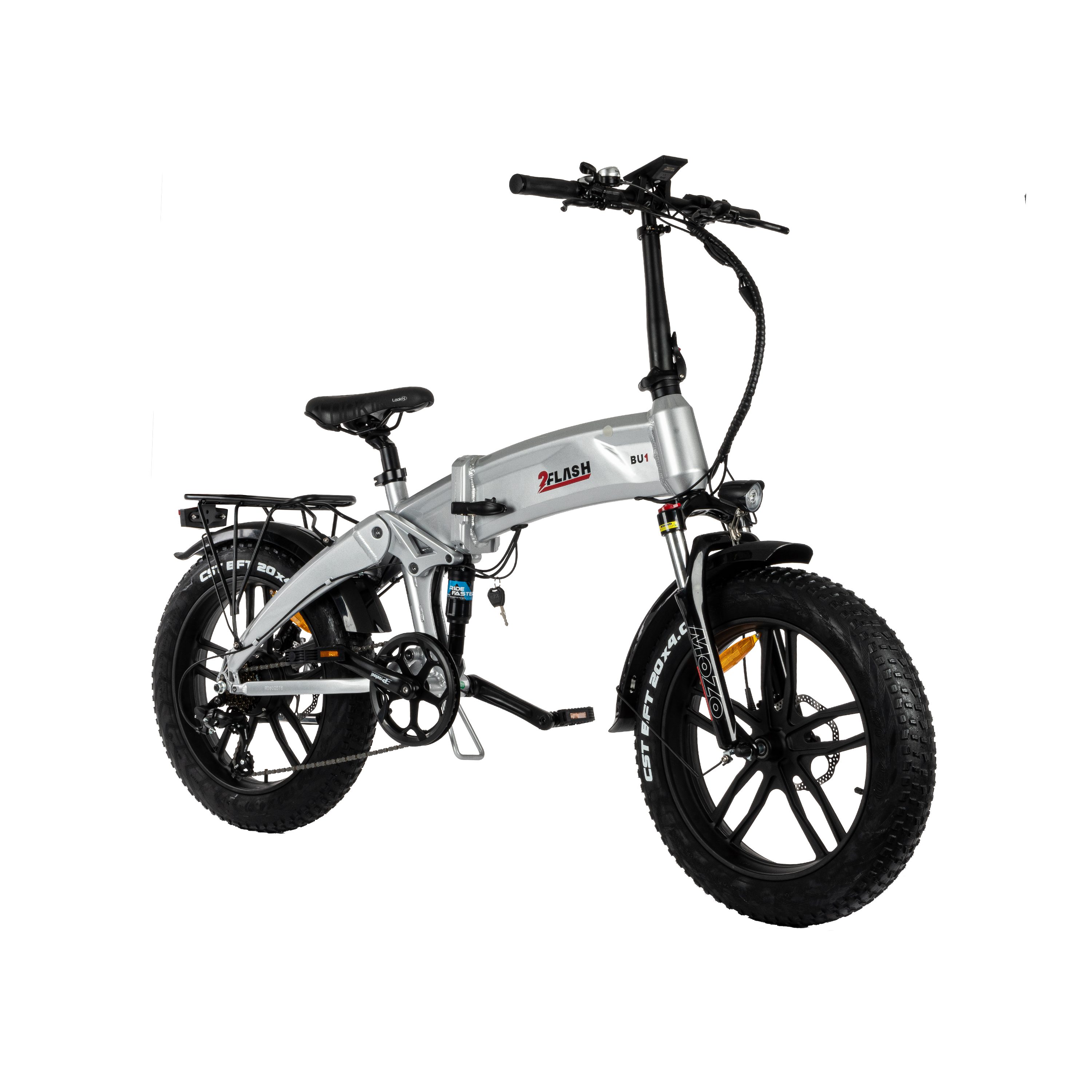 2FLASH E-Bike 2Flash BU1 576,00 Grau Gang, StVZO tlg), Foldable Kettenschaltung, 7 Akku, Wh 20 E-Bike, Klapprad, Metallic (1 Heckmotor, Zoll, (576Wh), klappbar