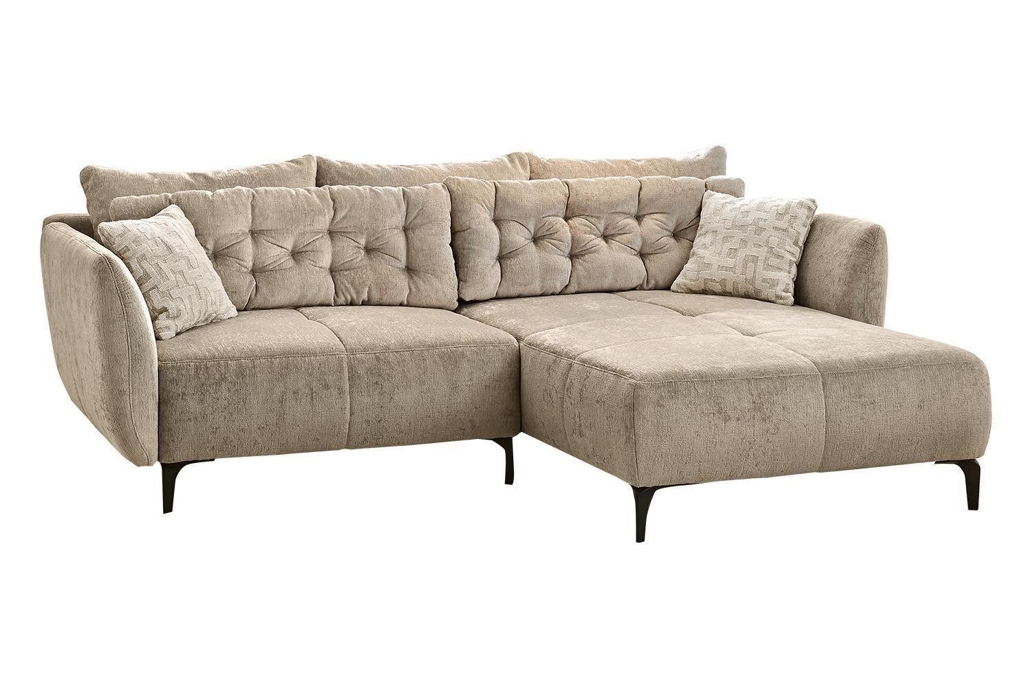 Ecksofa SALO, Beige, Chenille, mit Kissen