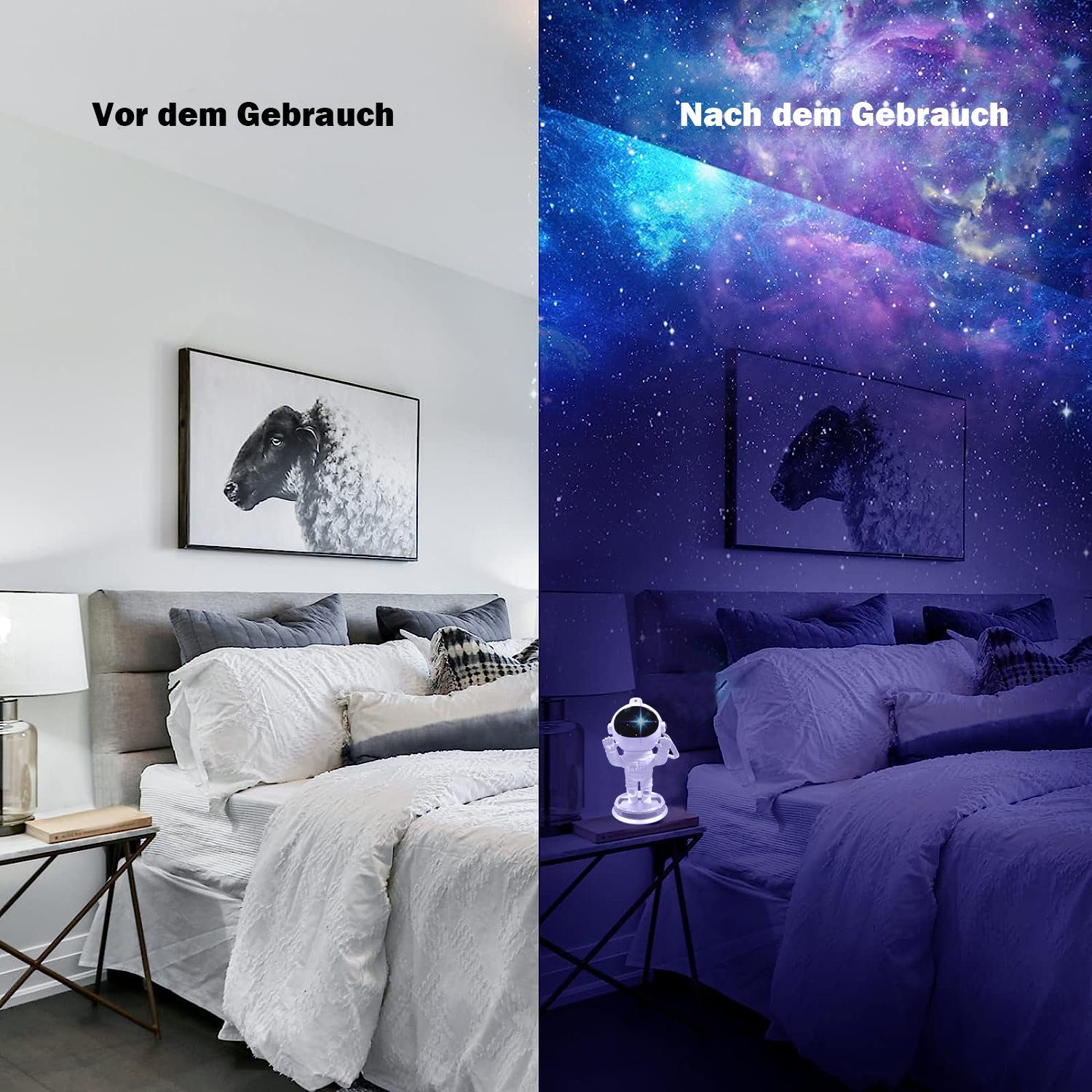 Starry Galaxy & Lampe Astronauten Projektor, Nachtlicht Astronauten Mit Nachtlicht-1 Sternenhimmel Projector, Fernbedienung MUPOO LED Light Timer LED