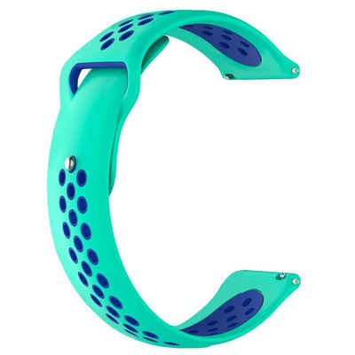 Wigento Smartwatch-Armband Für Amazfit GTR 3 / GTR 3 Pro Hochwertiges Kunststoff / Silikon Uhr Watch Smart Sport Armband Türkis / Blau