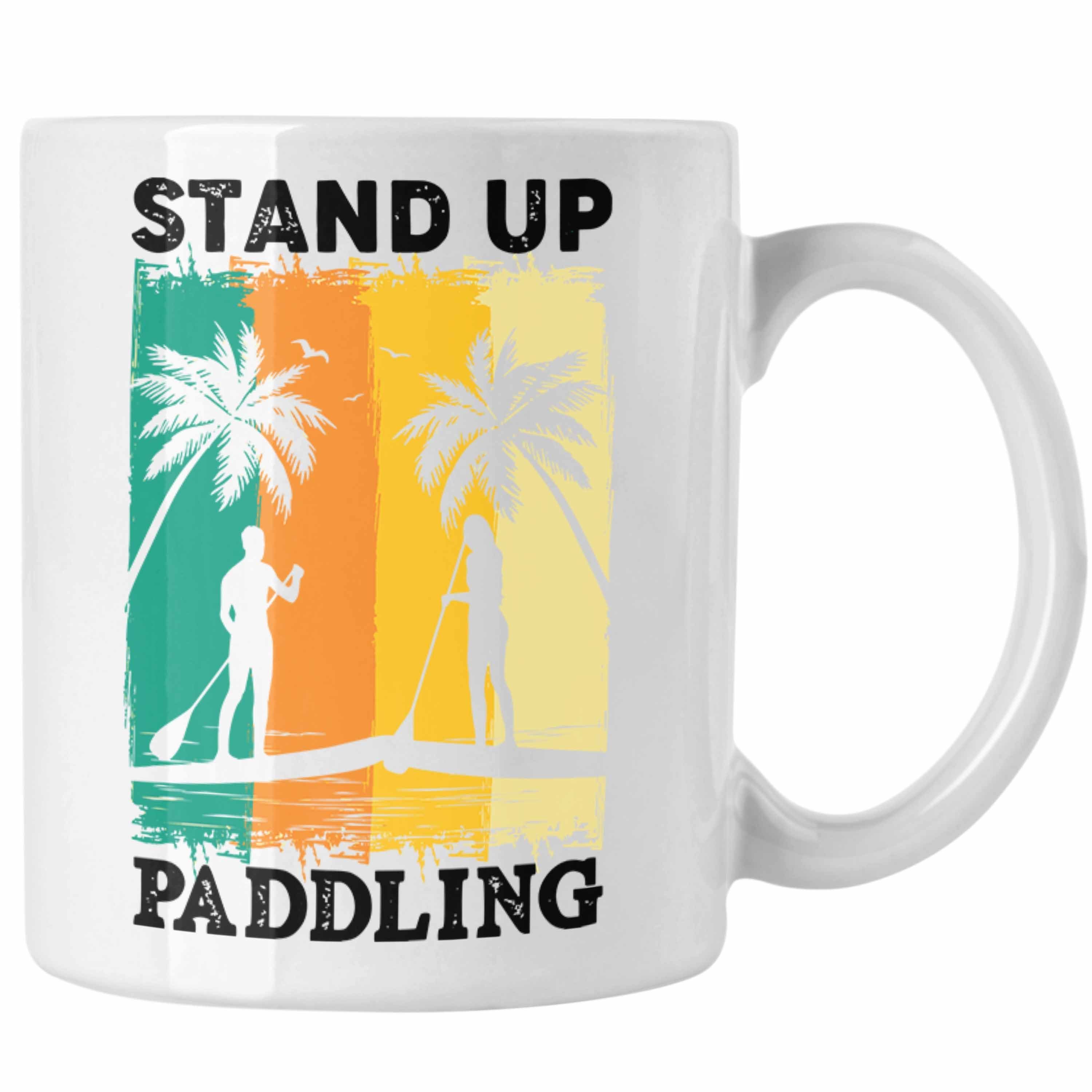 Trendation Tasse SUP Retro Grafik Paddling - Lustige Geschenkidee Standup Geschenk Tasse Trendation Weiss