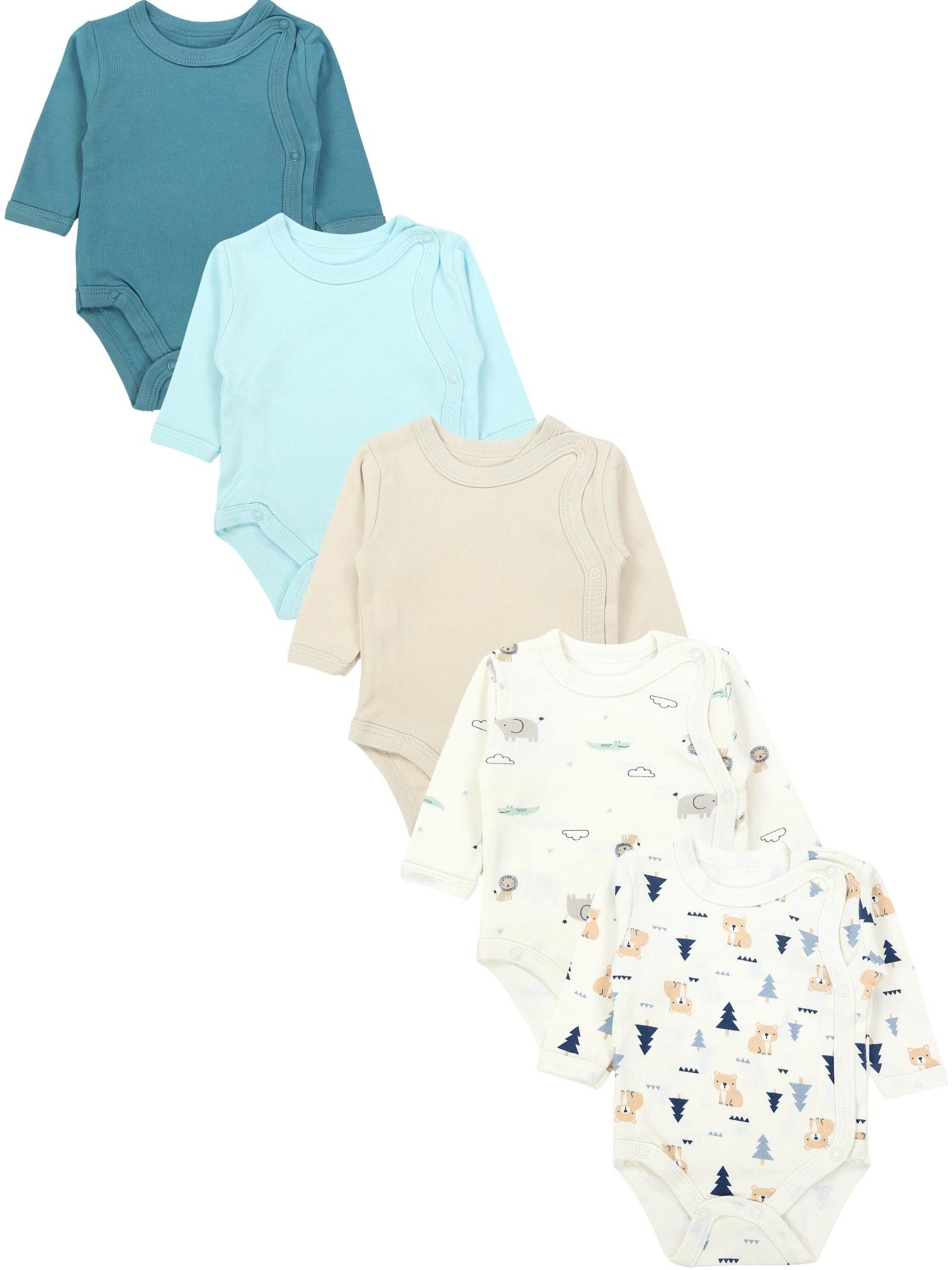 TupTam Wickelbody TupTam Baby Unisex Langarm Wickelbody Print / Uni 5er Pack