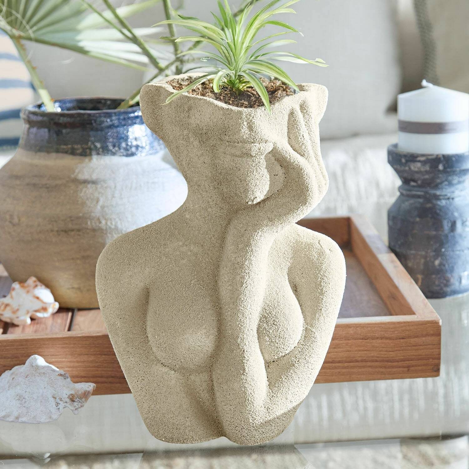 Mirabeau Tischvase Vase Jasim creme