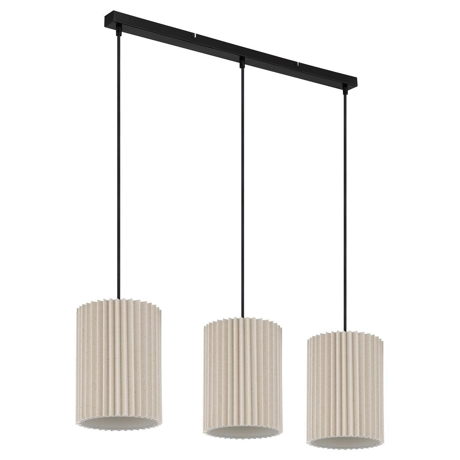 GLOBO LIGHTING Pendelleuchte PAGE, 3-flammig, Beige, Schwarz, Metall, ohne günstig online kaufen