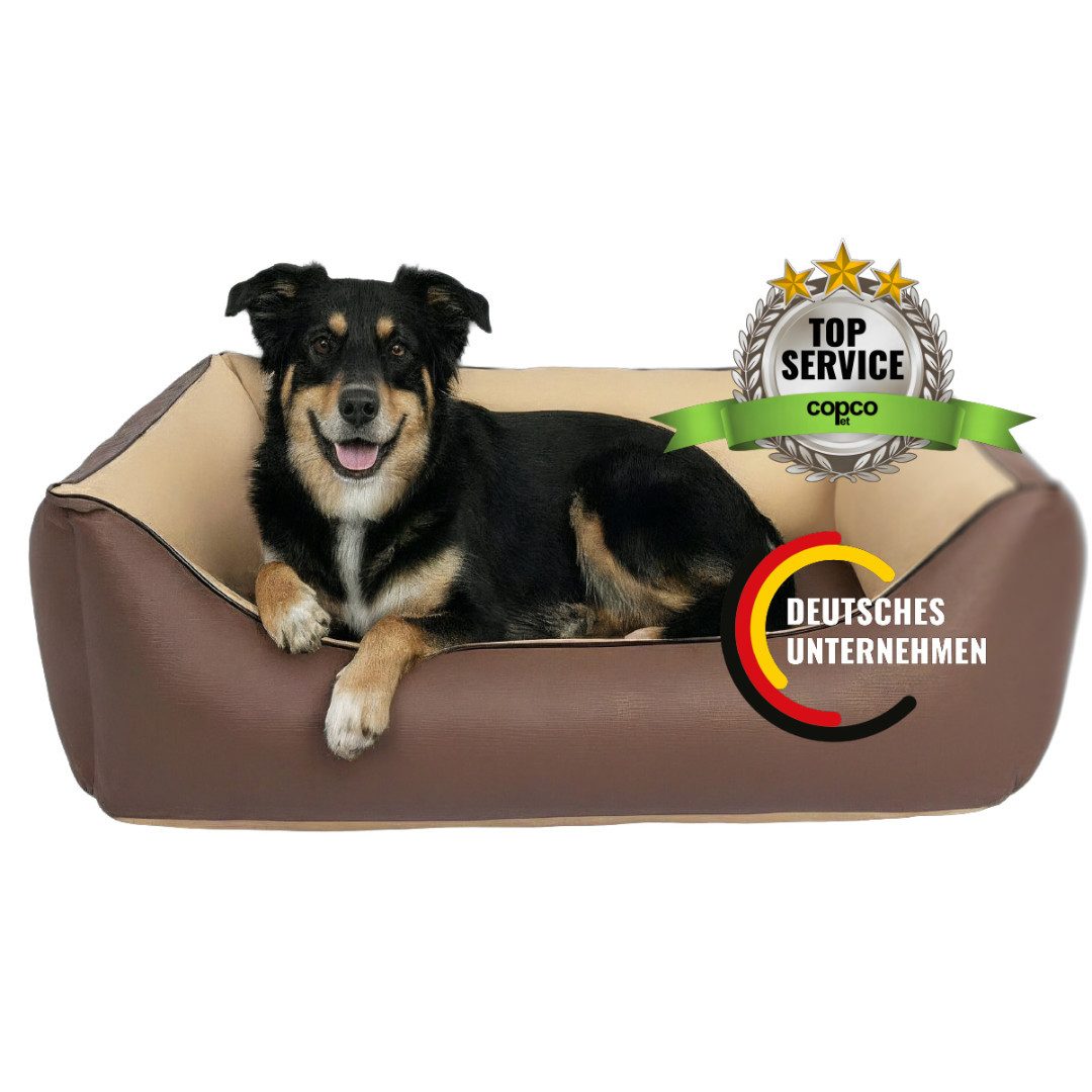 CopcoPet Tierbett Orthopädisches Hundebett / Wendebett Kleine bis Große Hunde, Kunstleder