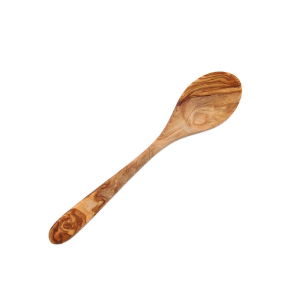 Olivenholz-erleben Esslöffel aus massivem Olivenholz, Länge: ca. 22 cm (1 Stück), Geschmackneutral & hygienisch, robust & langlebig, jeder ein Unikat