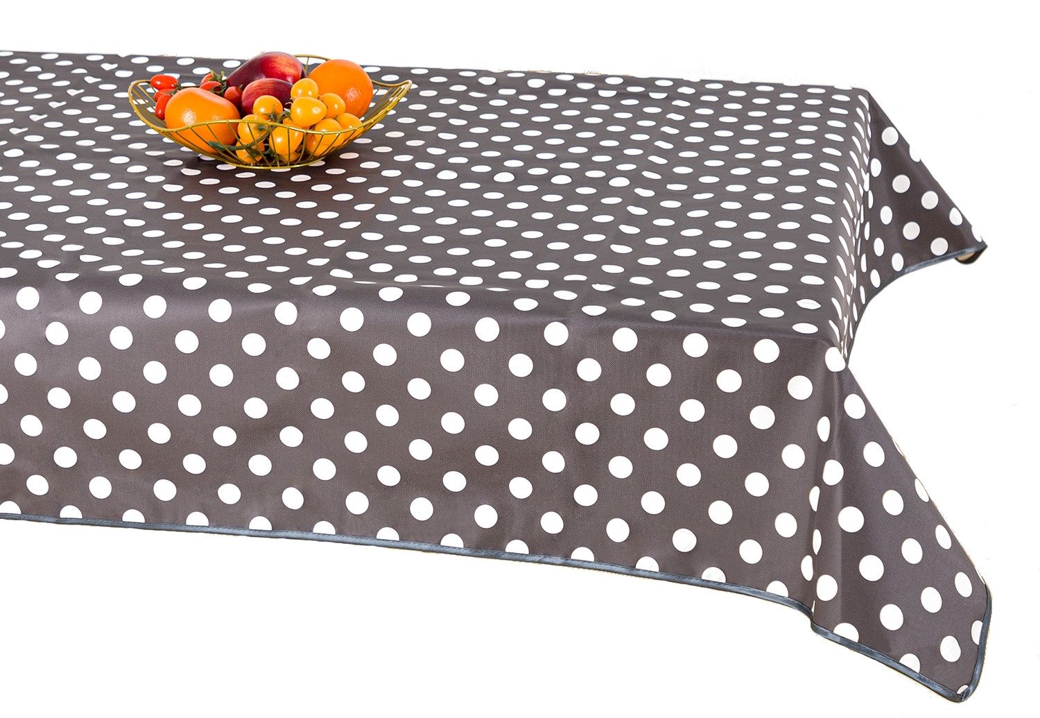 texpot Tischdecke Wachstuch weiße Kreise abwischbar günstig online kaufen