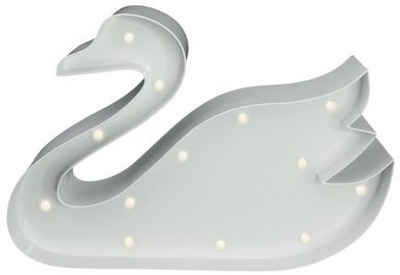 MARQUEE LIGHTS LED Dekolicht Swan, LED fest integriert, Warmweiß, Wandlampe, Tischlampe Swan mit 13 festverbauten LEDs - 23x16 cm