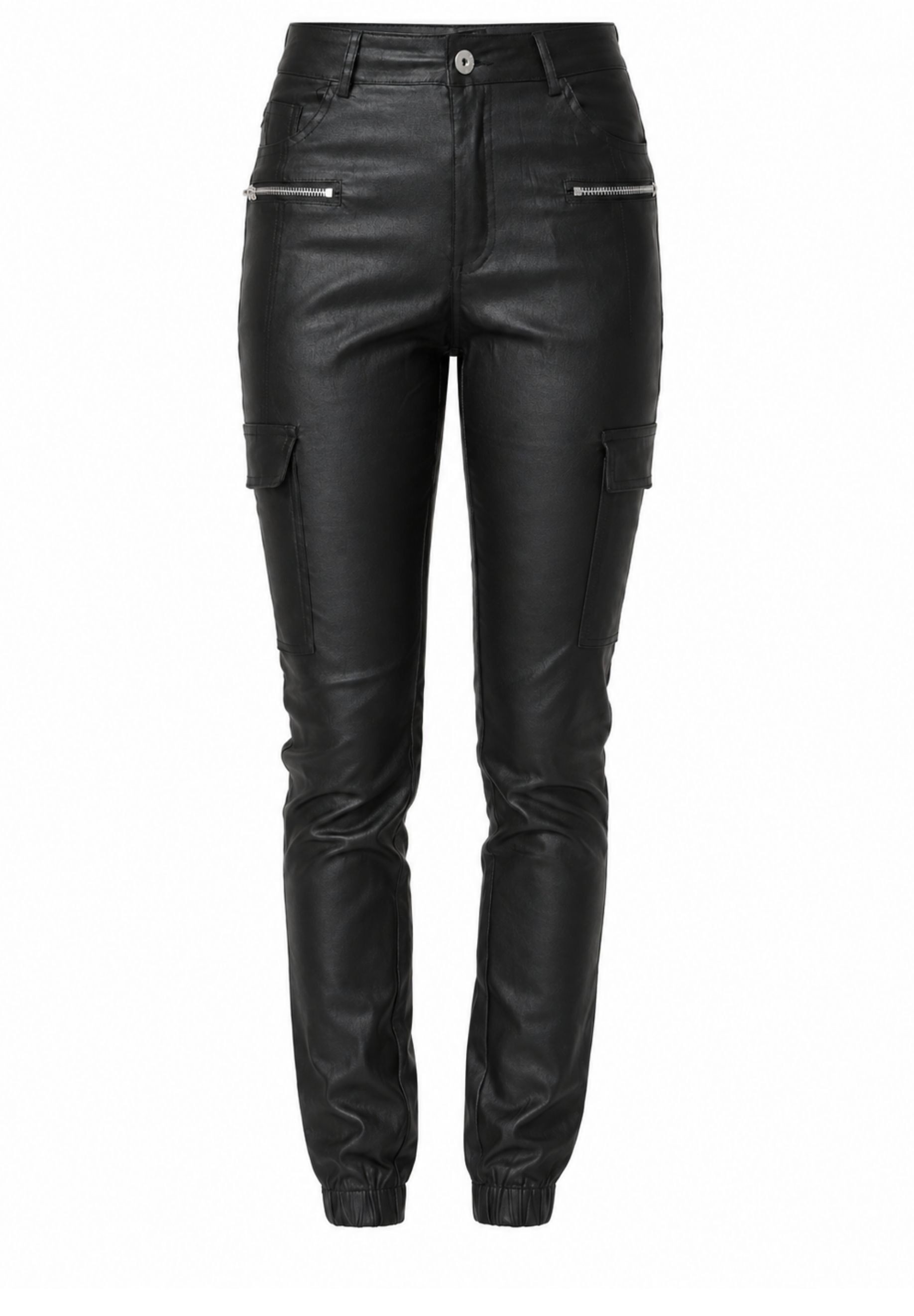 GIRL VIVI Cargohose High Waist Kunstleder Cargo