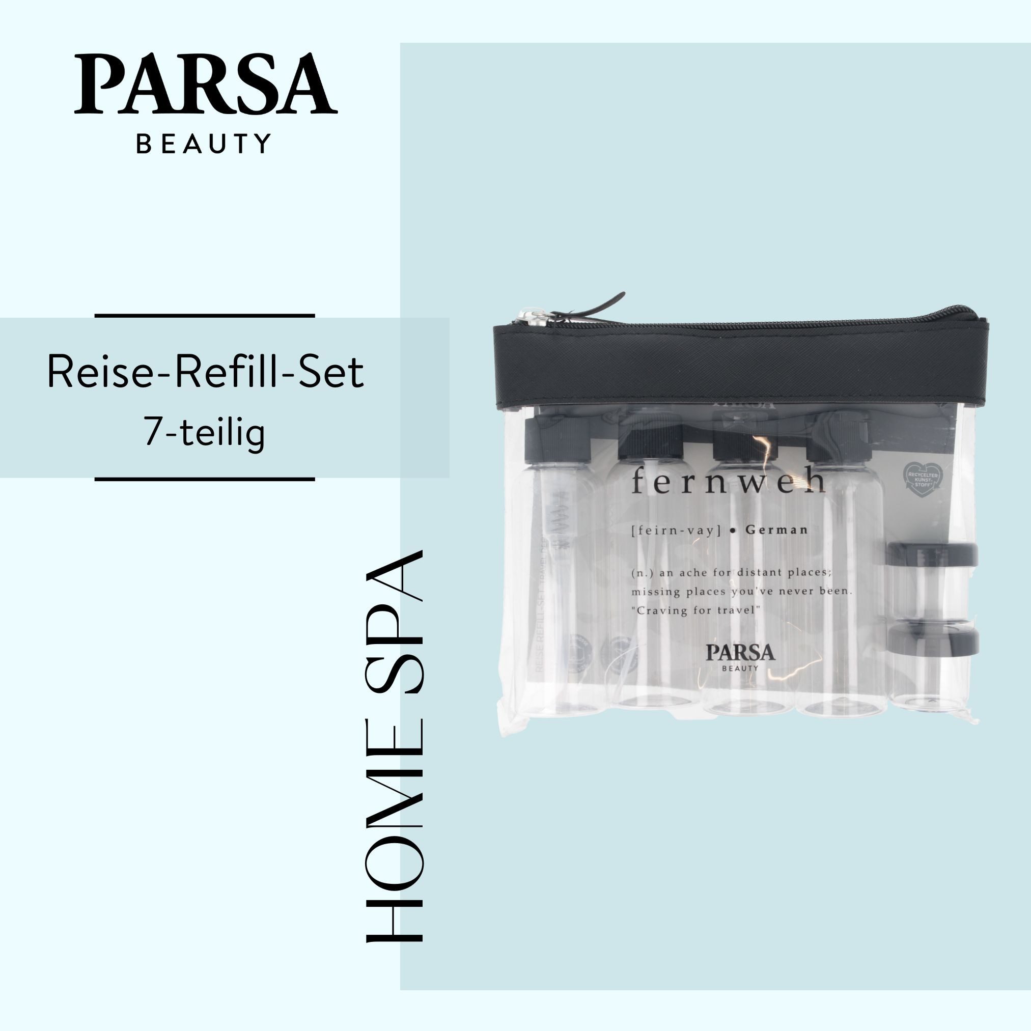 PARSA Beauty Reisebehälter Essential Reise-Refill-Set, 7-teiliger Begleiter f?r entspannte Reisen