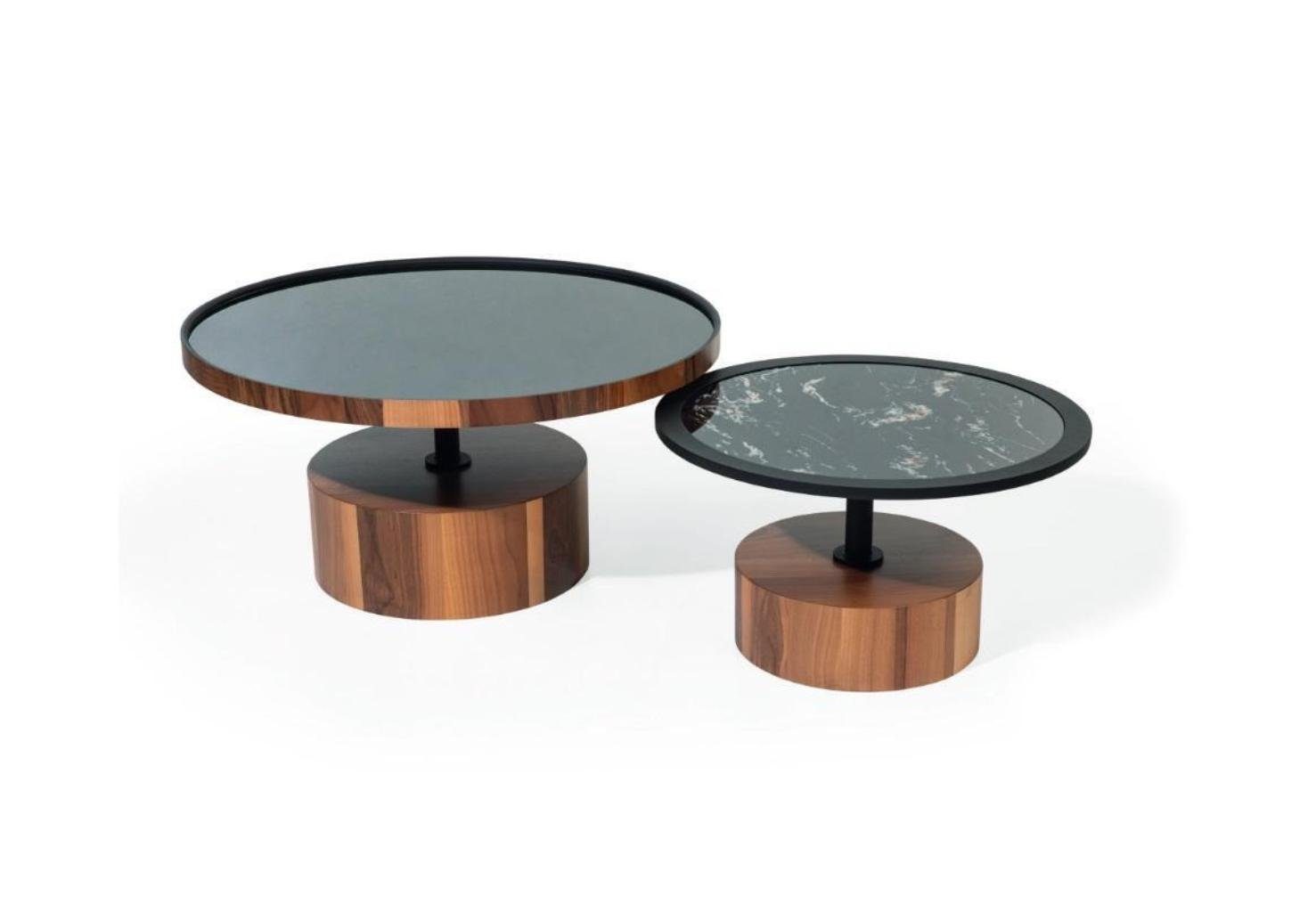 JVmoebel Couchtisch Luxus Couchtische Tisch Glas Tische braun Design Möbel Set Doppel Set (2-St., 2x Couchtische), Made in Europa