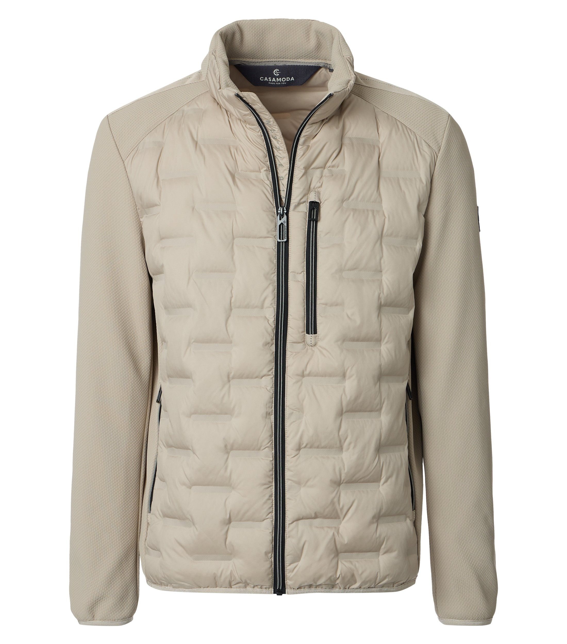 casamoda Hybridjacke CASAMODA Outdoor-Hybridjacke Stehkragen Zipper Regular Beige