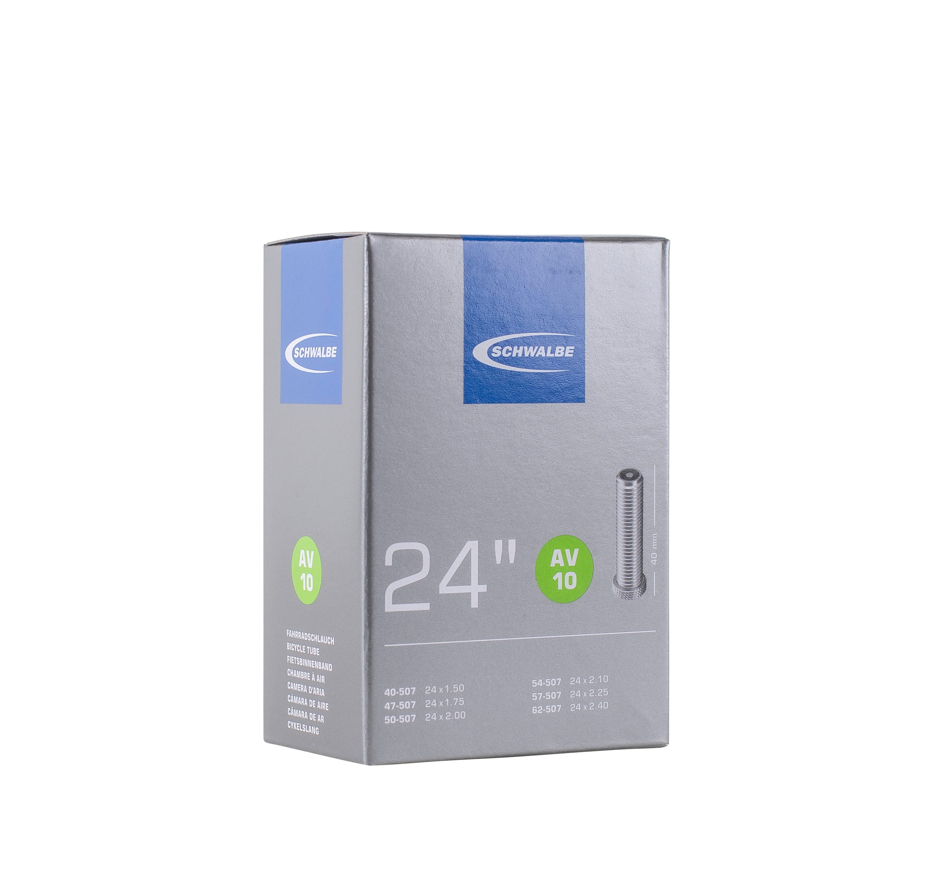 Fahrradschlauch Schwalbe Schlauch AV10 24x1.50-2.50 Zoll ETRTO 40/62-507 Autoventil