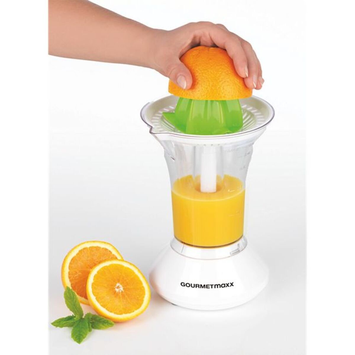 Saftpresse Obstpresse Zitruspressen GOURMETmaxx 25W, Entsafter elektrisch Zitruspressenaufsatz Juicer