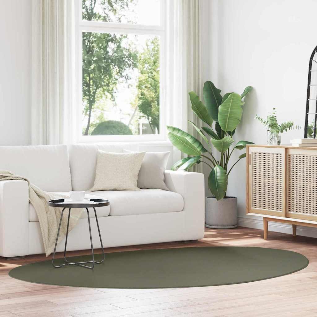 vidaXL Teppich Bereichsteppiche HUARTE Waldgrün 160 x 230 cm Polyester, Oval