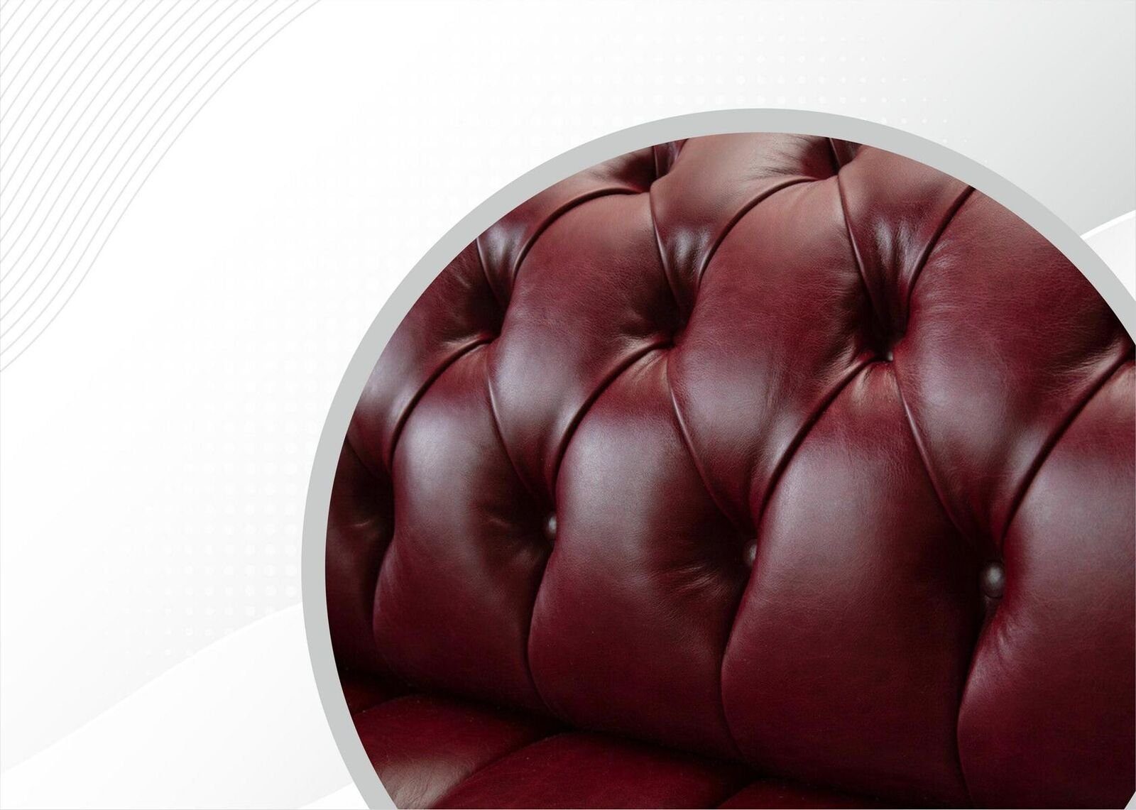 Sitzer Sofas JVmoebel Modern 3 Chesterfield-Sofa Chesterfield 1 in Europa Made 100% Design Leder Teile, Sofort, Bordaux