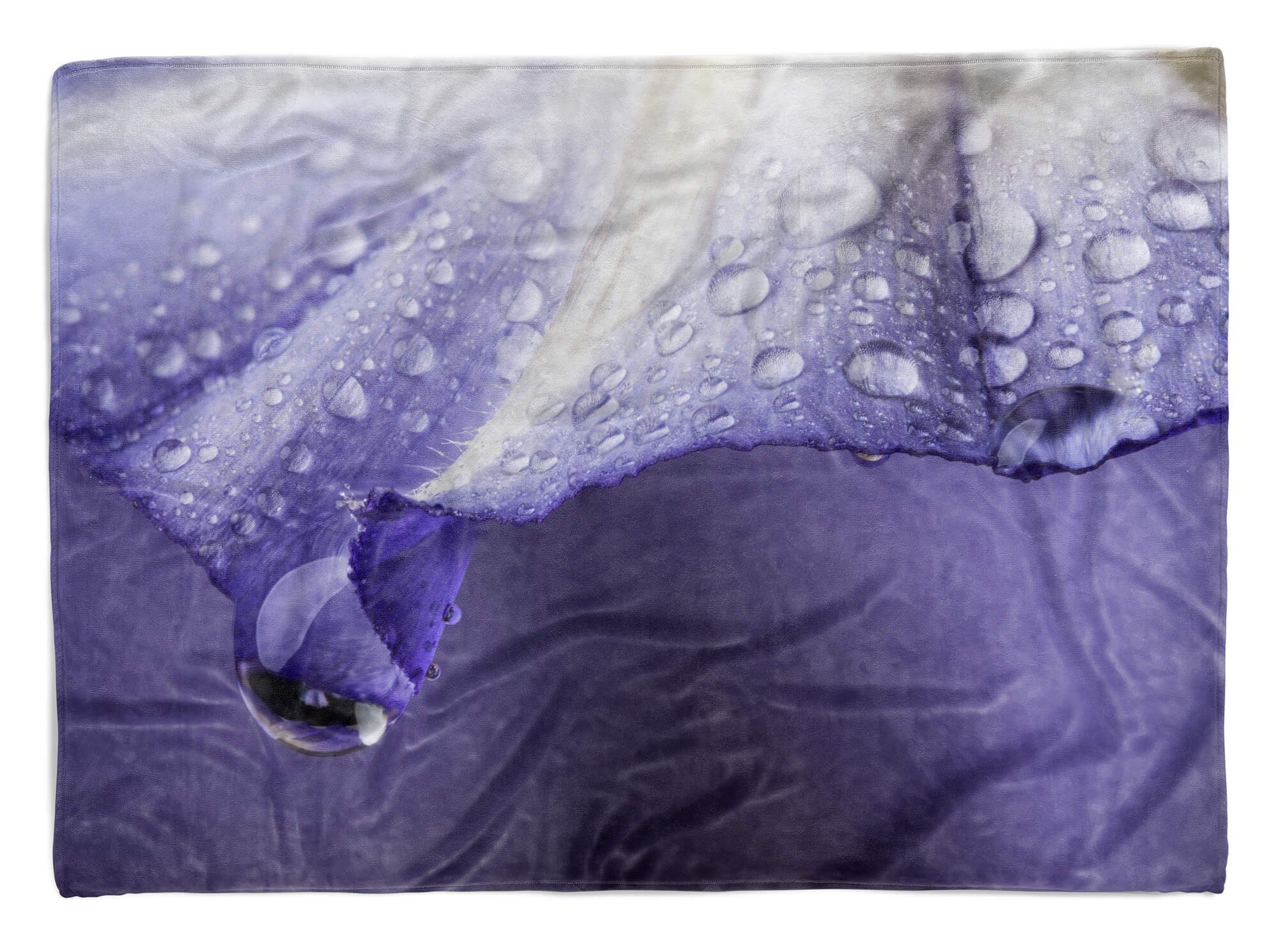 Sinus Art Handtücher Handtuch Strandhandtuch Saunatuch Kuscheldecke mit Fotomotiv Blüte Wassertropfe, Baumwolle-Polyester-Mix (1-St), Handtuch