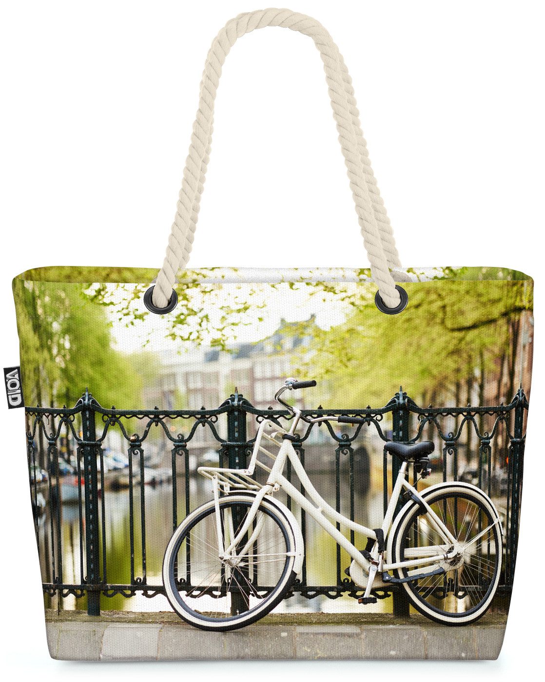 VOID Strandtasche Shopper Strandtasche, Amsterdam Fahrrad Beach Bag Holland Niederlande Grachten Stadt Oranje