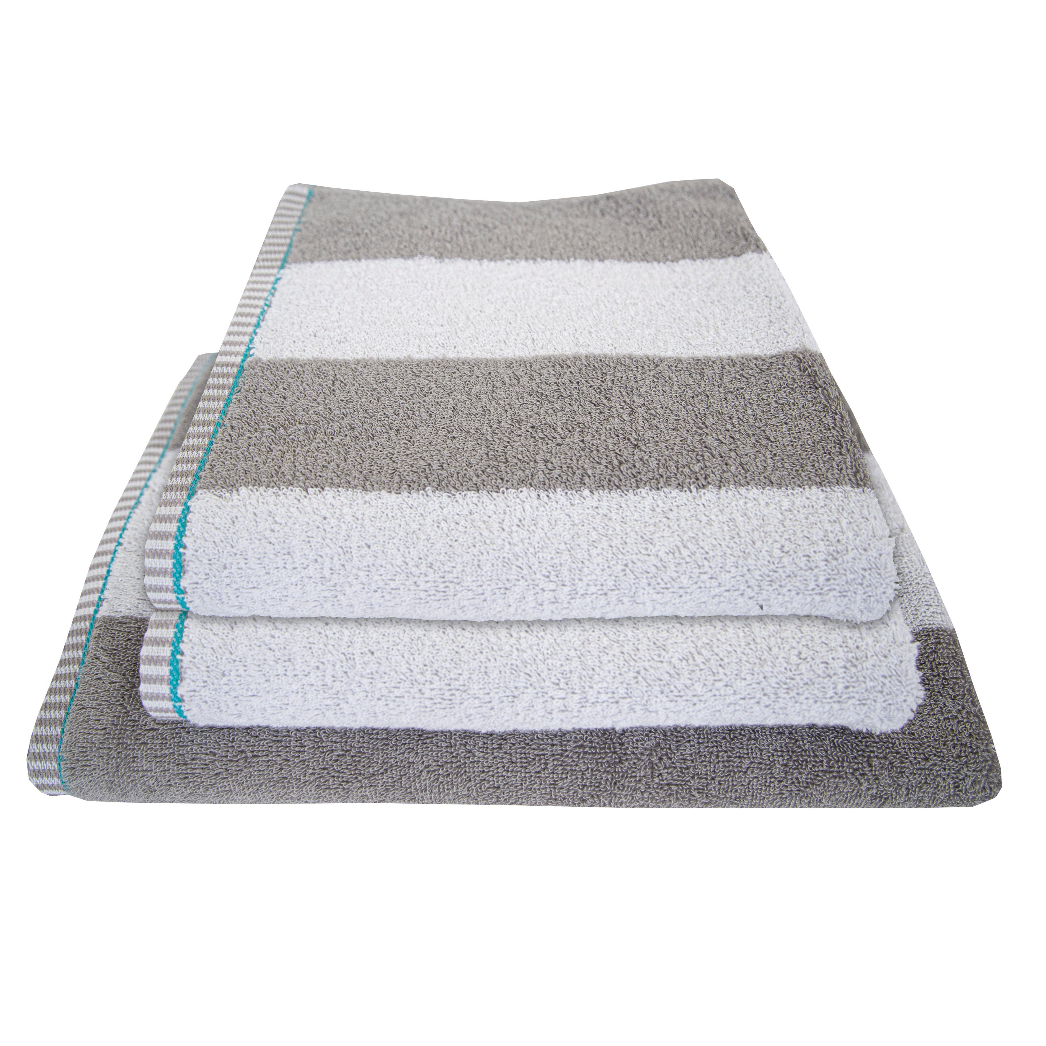 Dyckhoff Handtücher 'Block Maritim Dyckhoff Stripe' Grau Kiesel - Frottierserie