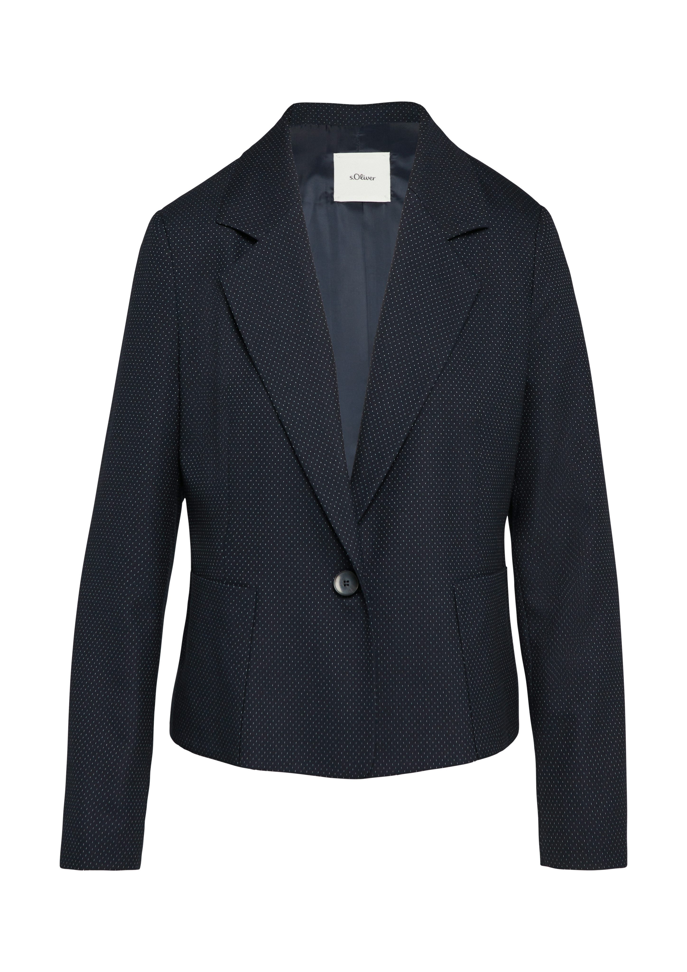 s.Oliver BLACK LABEL Jackenblazer gepunktet, mit 1-Knopfverschluss und Taschen