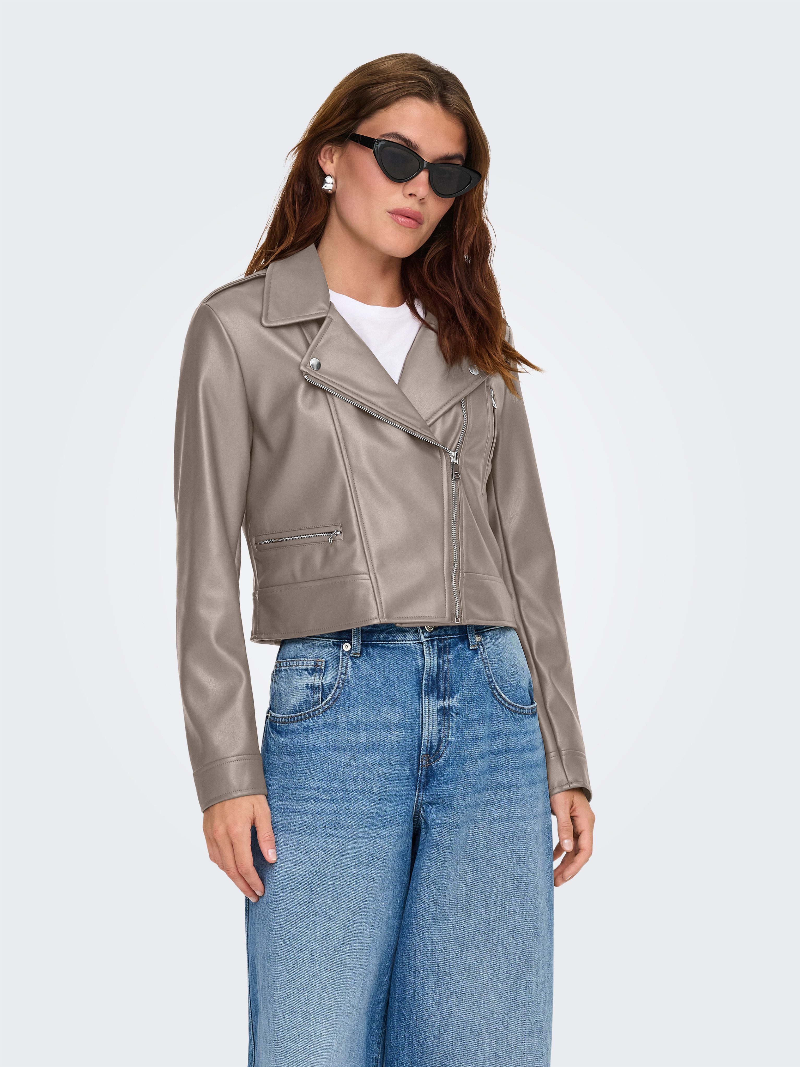 ONLY Lederimitatjacke ONLCARMEN FAUX LEATHER BIKER CC OTW mit asymmetrischem Reißverschluss