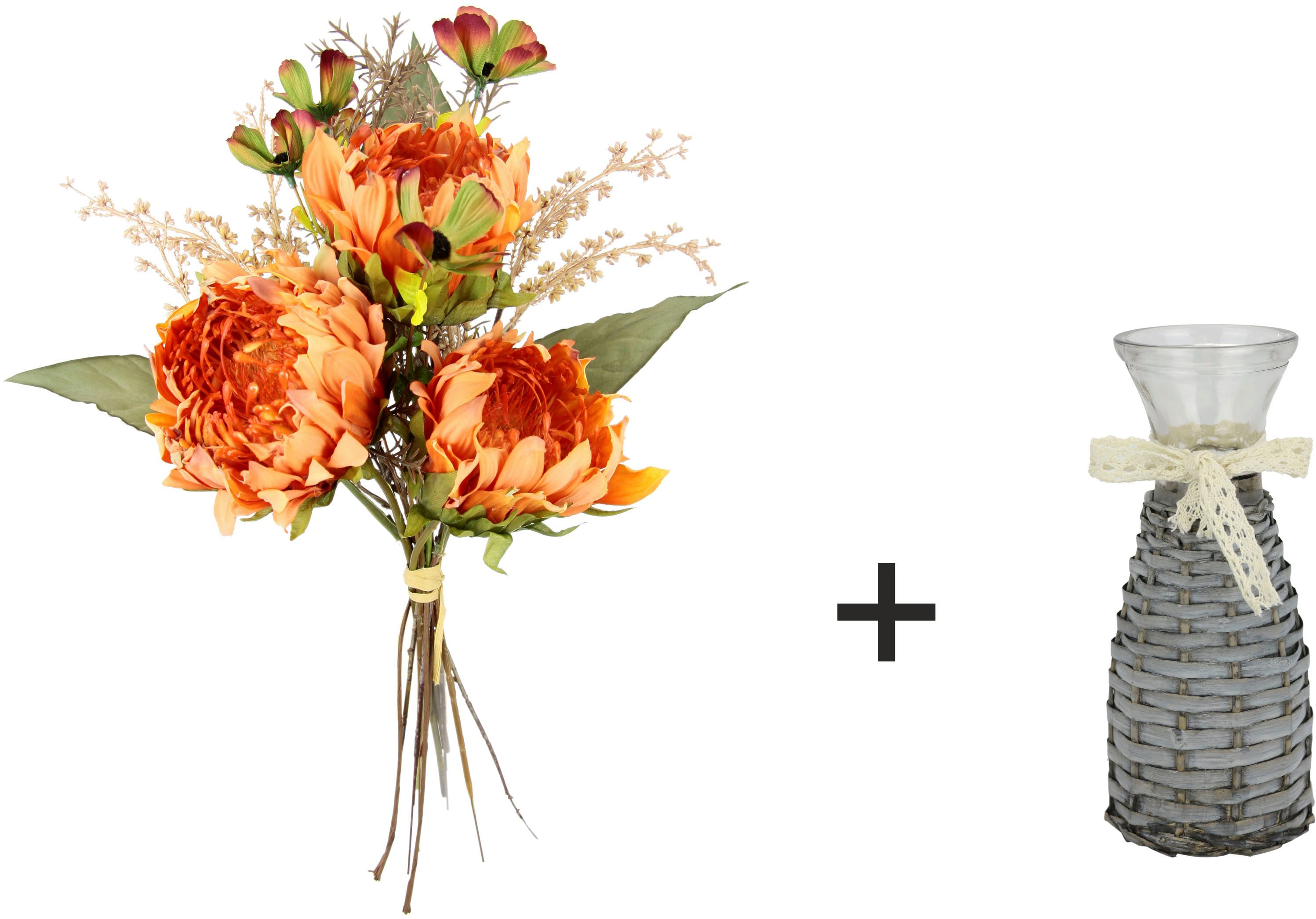 Kunstblume Protea Strauß in Vase, I.GE.A., günstig online kaufen