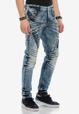 Cipo & Baxx Straight-Jeans im lässigen Biker-Look