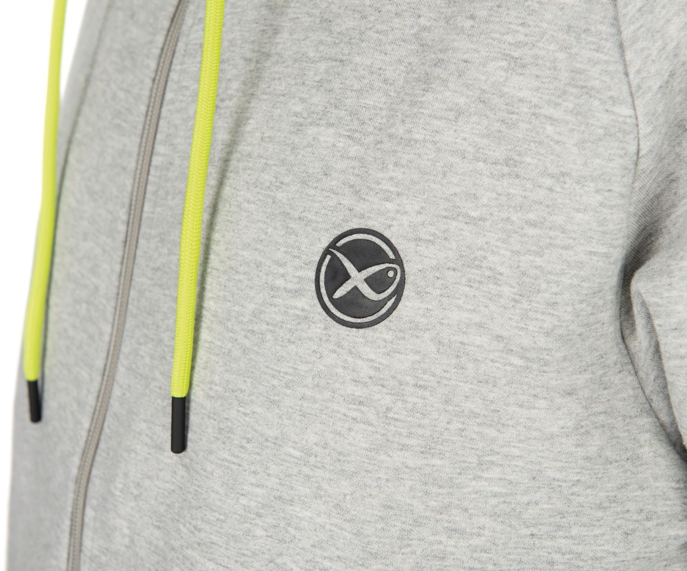 Fox Matrix Kapuzenpullover Fox Matrix Full Zip Hoody Marl Grey/Lime - Angelpullover