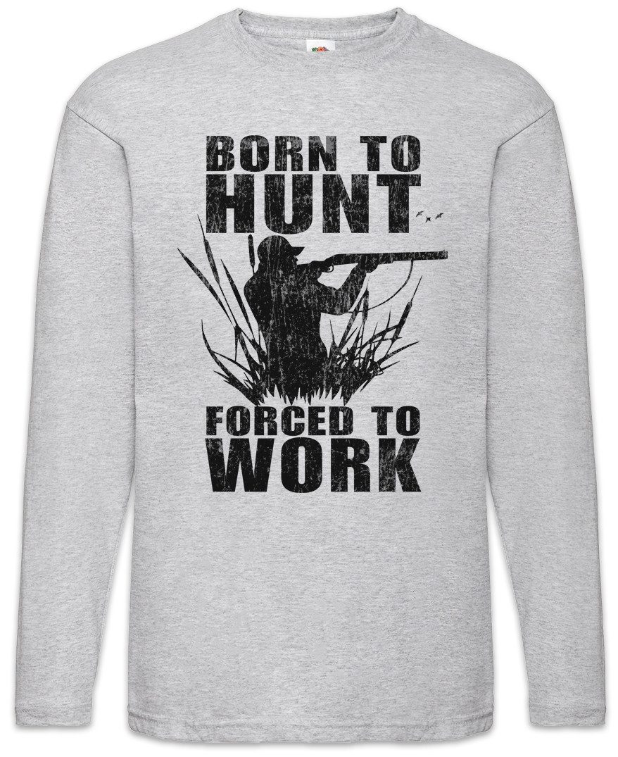 Urban Backwoods Langarmshirt Born To Hunt Langarm T-Shirt Hirsch Reh Jagd Jäger Bär Geweih Deer (1-tlg) Bear Fun Hunt Antlers
