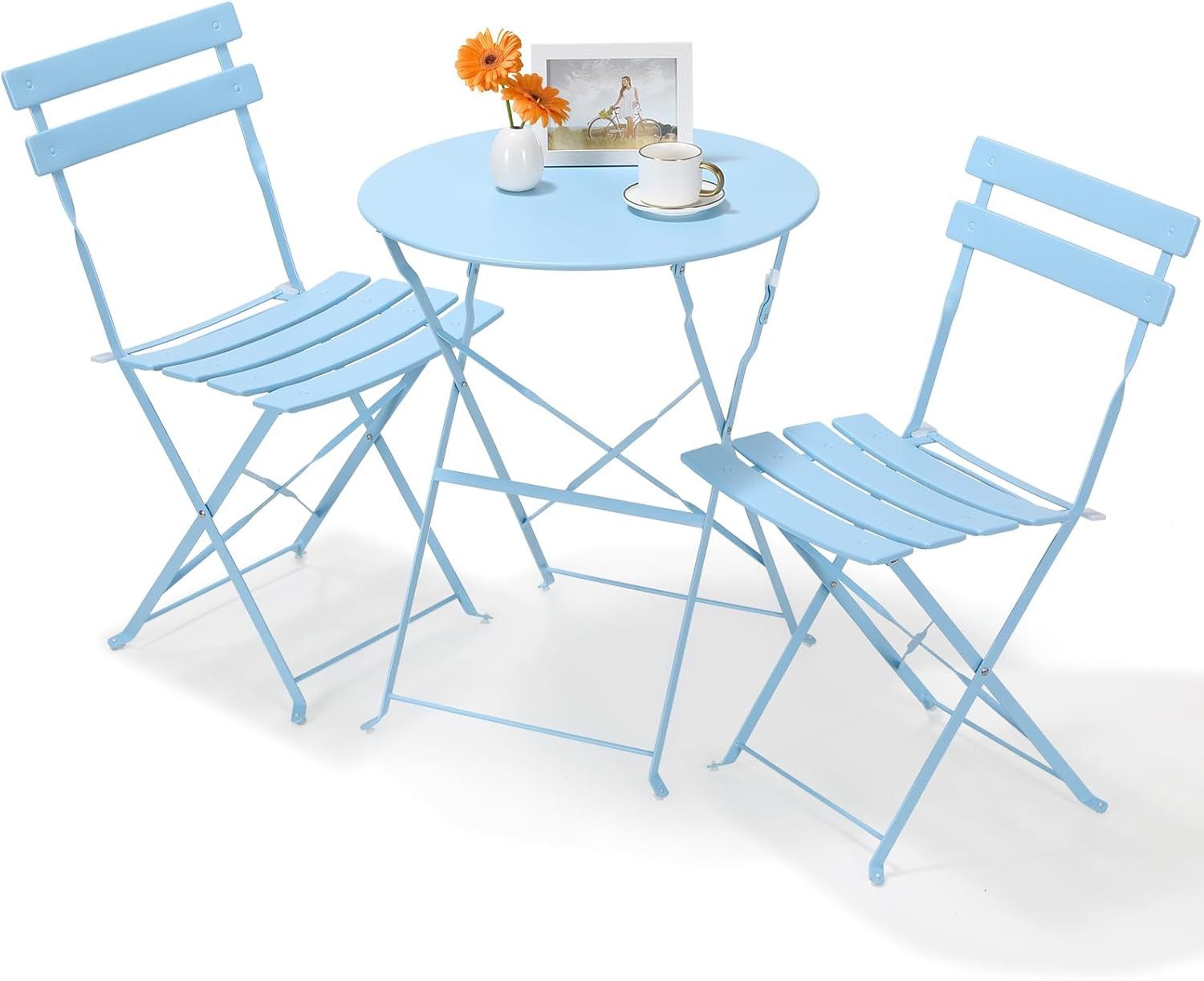 TLGREEN Balkonset Gartenmöbel Bistro Set Metall, (Balkonmöbel Klappbar, Wet günstig online kaufen