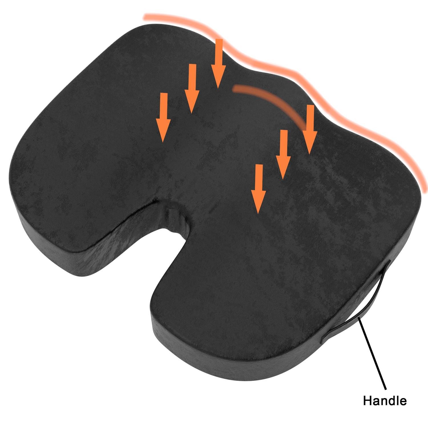 Intirilife Therapiekissen, 1-tlg., Orthopädisches Memoryschaum Sitzkissen in Schwarz