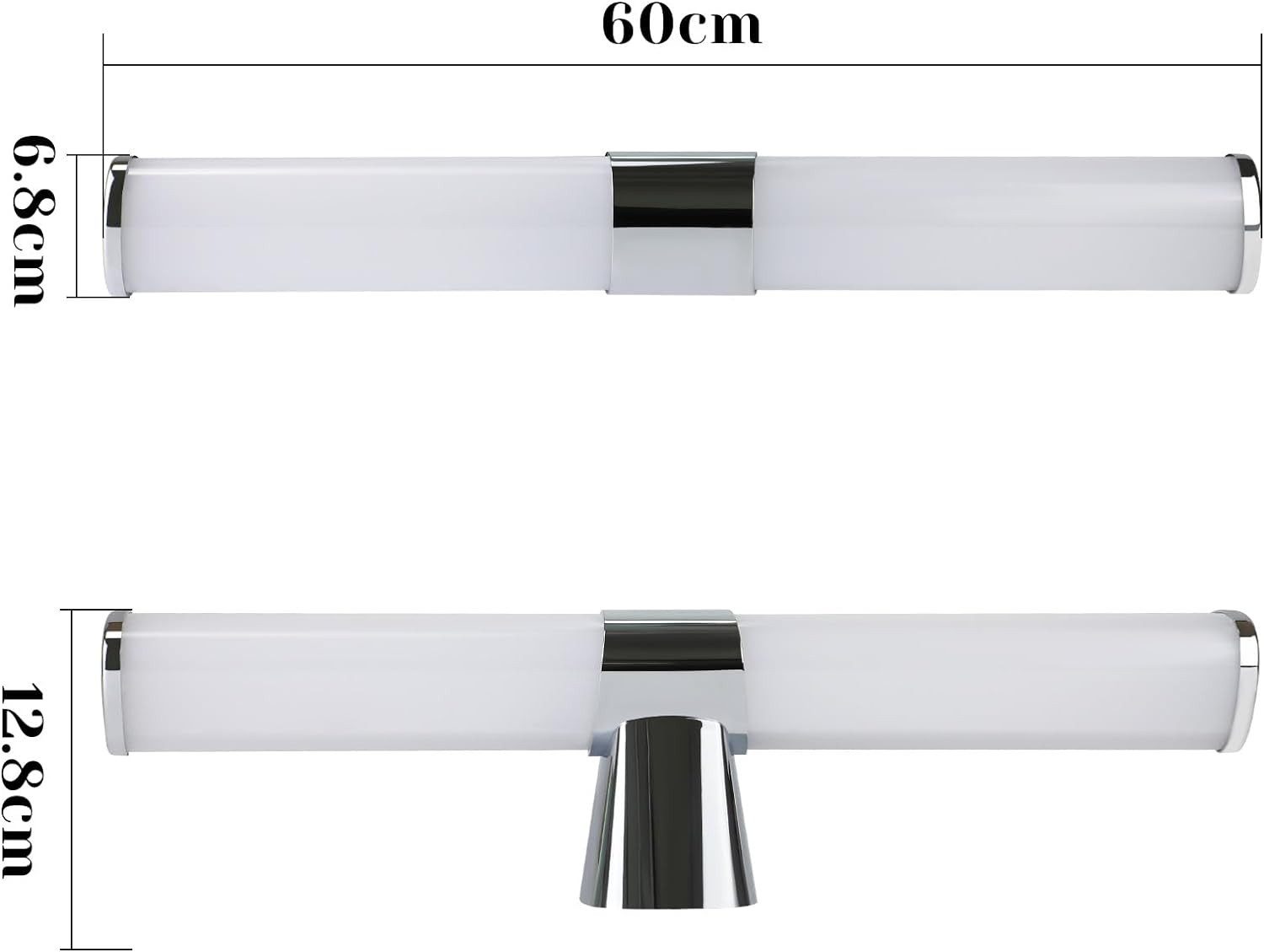 Nettlife LED Spiegelleuchte Bad Spiegellampe Badleuchte Chrom Wandlampe, LED fest integriert, Neutralweiß, Keller Küche