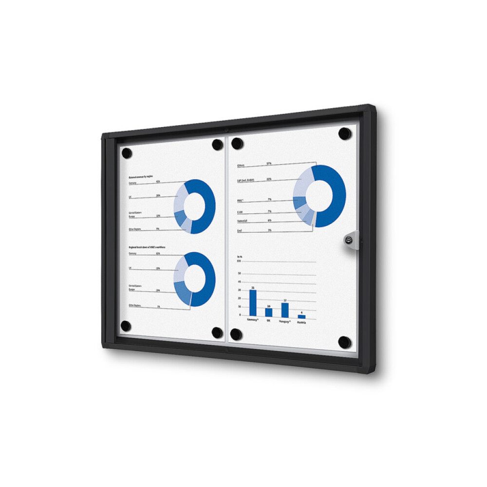 Hängevitrine Economy SCXS - 2x DIN A4 - Aluminium - Schwarz