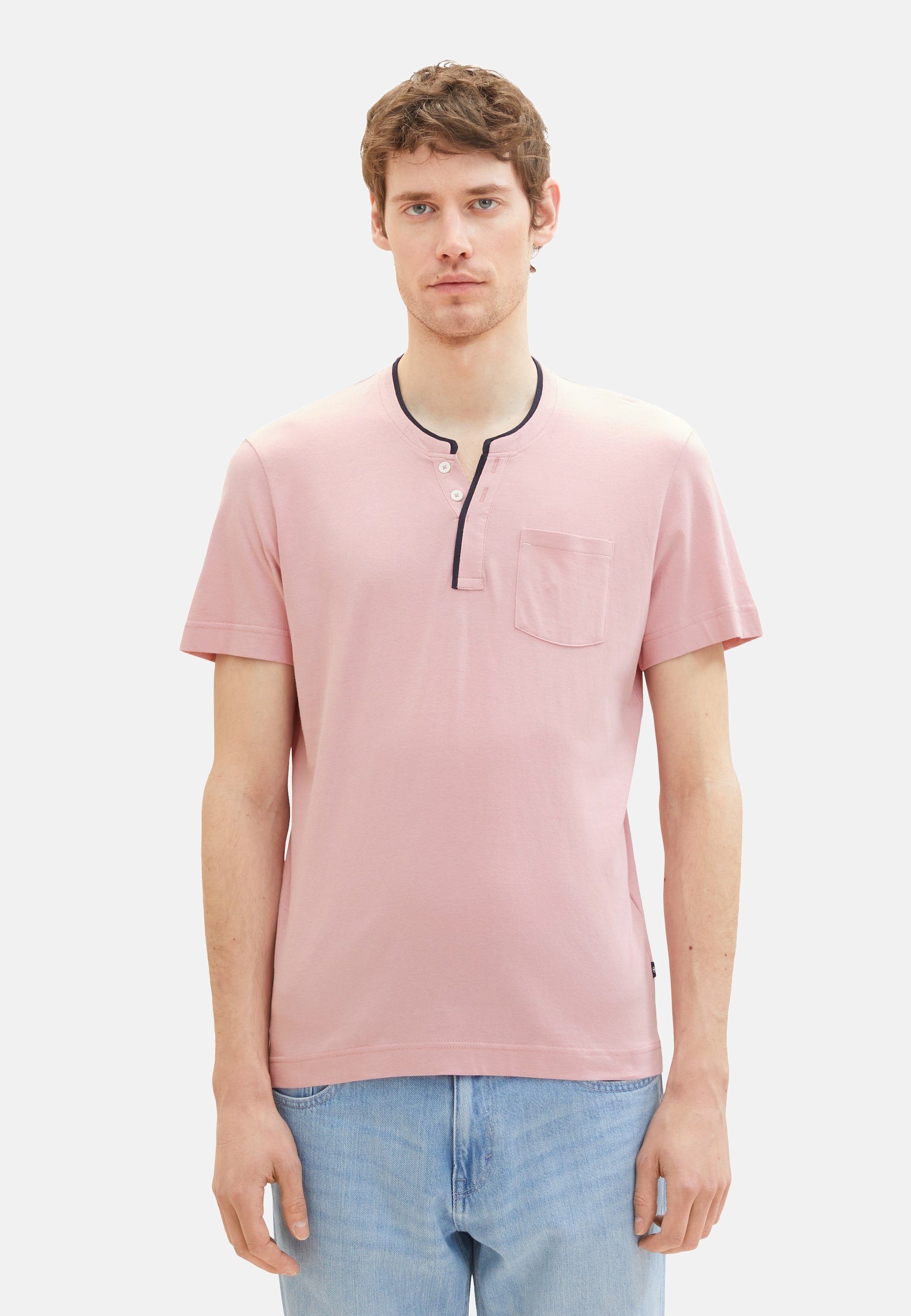 pink TOM T-Shirt Henley Kurzarmshirt TAILOR (1-tlg) Henleyshirt