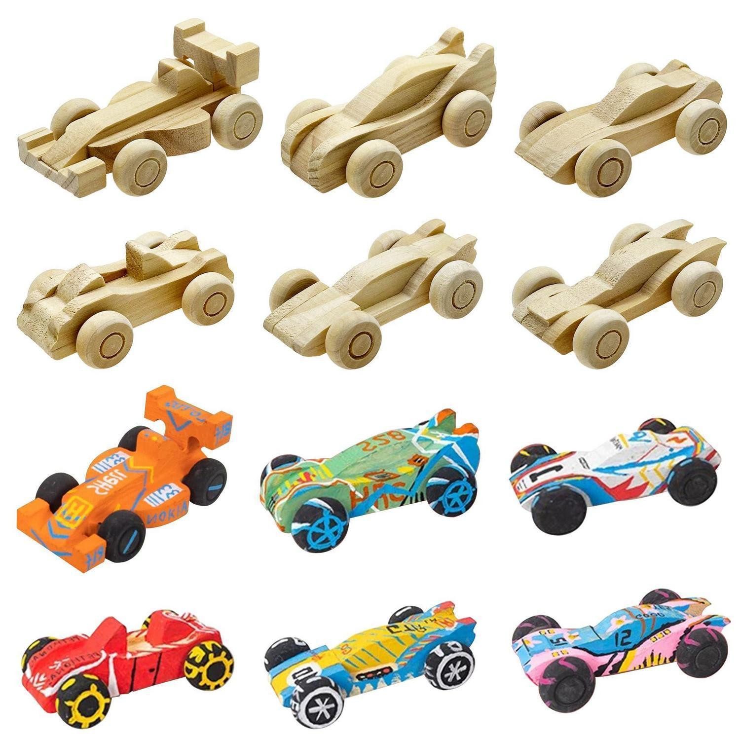 LuxusKollektion Kreativset Holzautos DIY Bastelset 6 Stk Sportwagen
