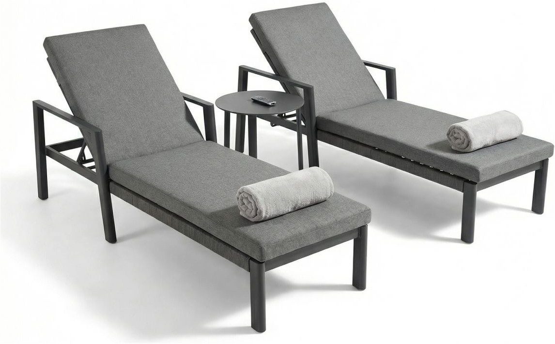 Ambiente Haus Loungeset Sonnenliege inkl. Kissen 2er Set, (Set, 4-tlg)